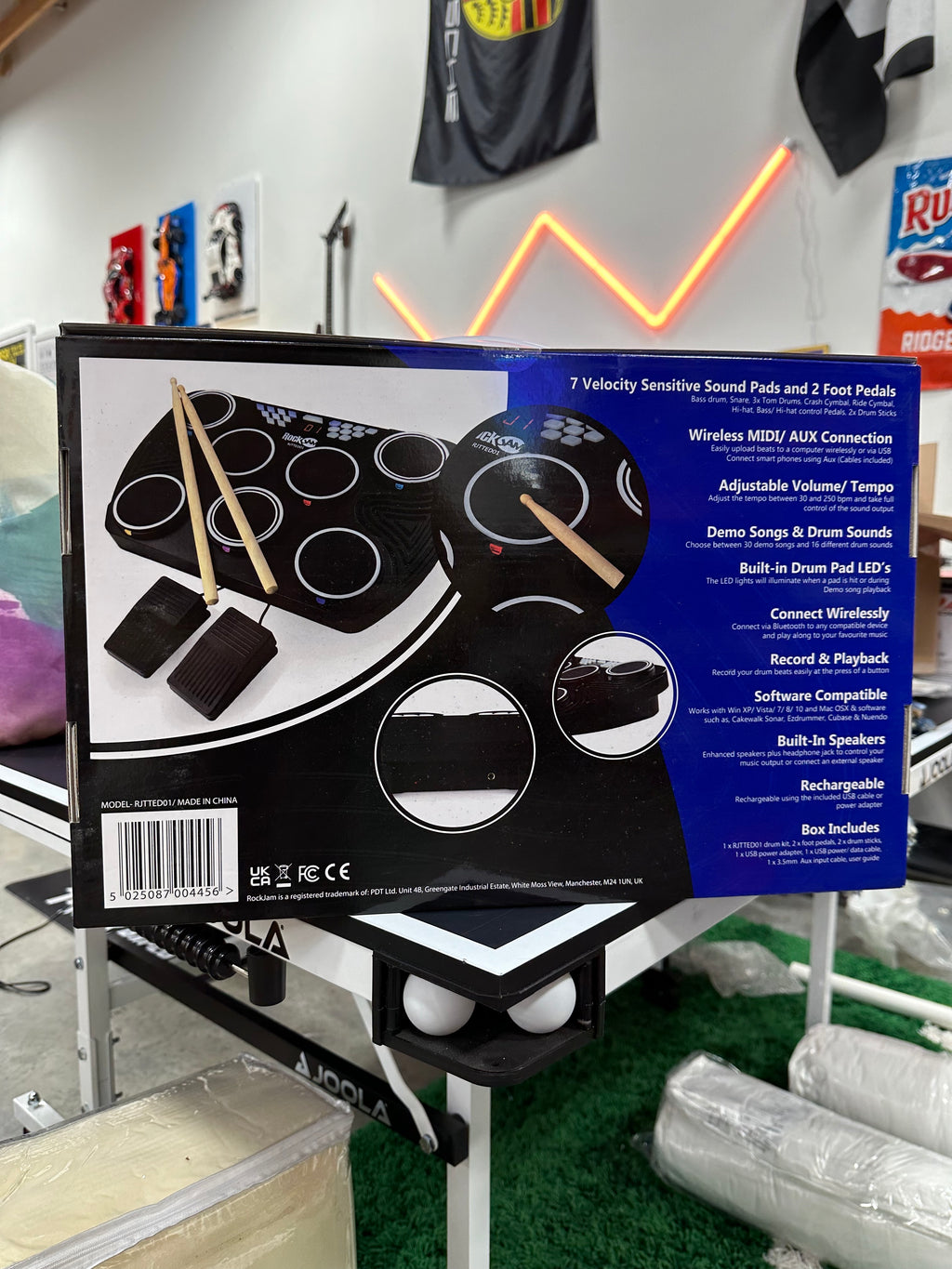 RockJam Tabletop 7 Pad Electronic MIDI Bluetooth Drum Kit