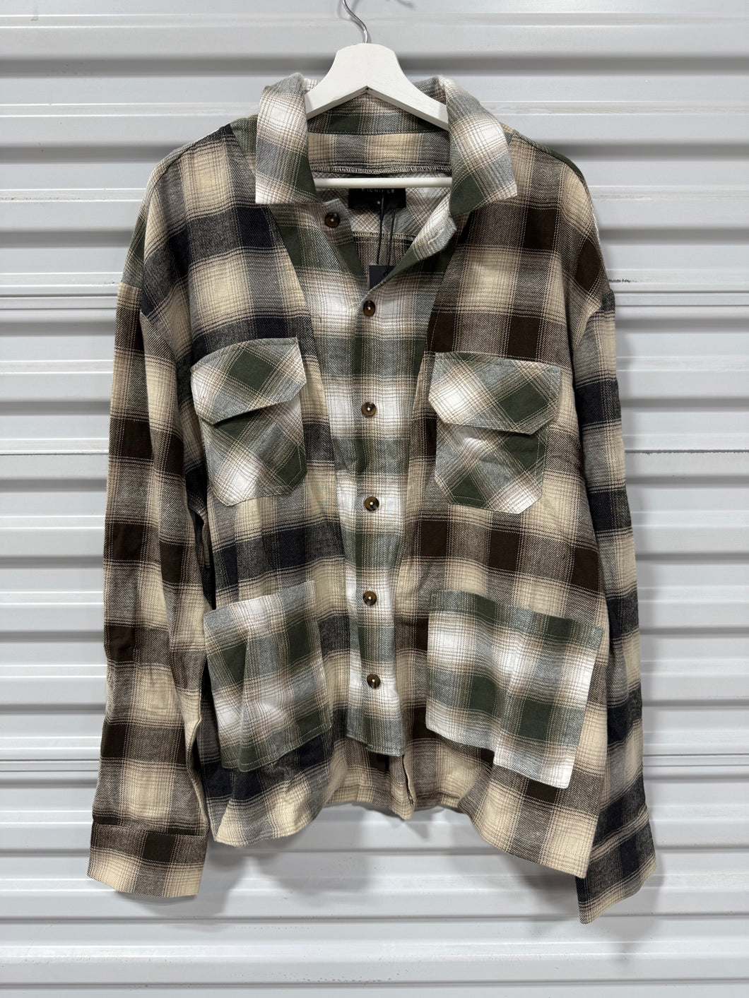 Richie Le Pocket Flannel Green/Black Sz M