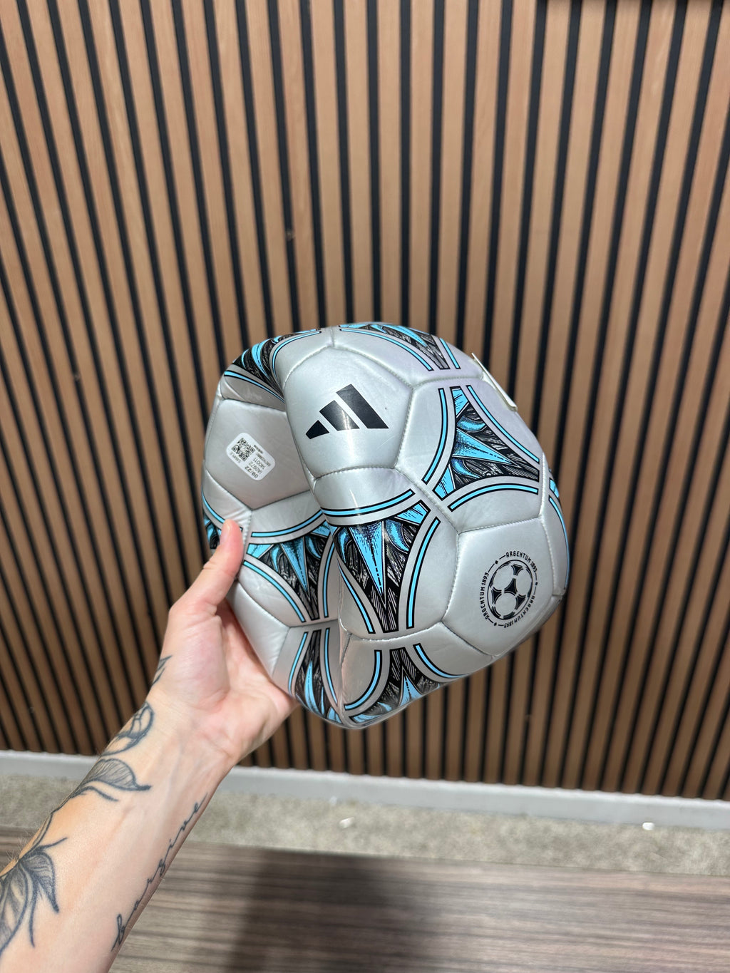 Adidas Unisex MESSI Club Soccer Ball Silver Blue Football SZ5 Match Balls IA0972