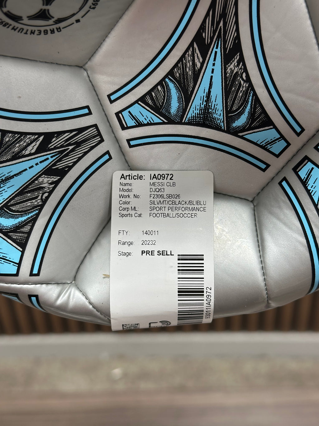 Adidas Unisex MESSI Club Soccer Ball Silver Blue Football SZ5 Match Balls IA0972