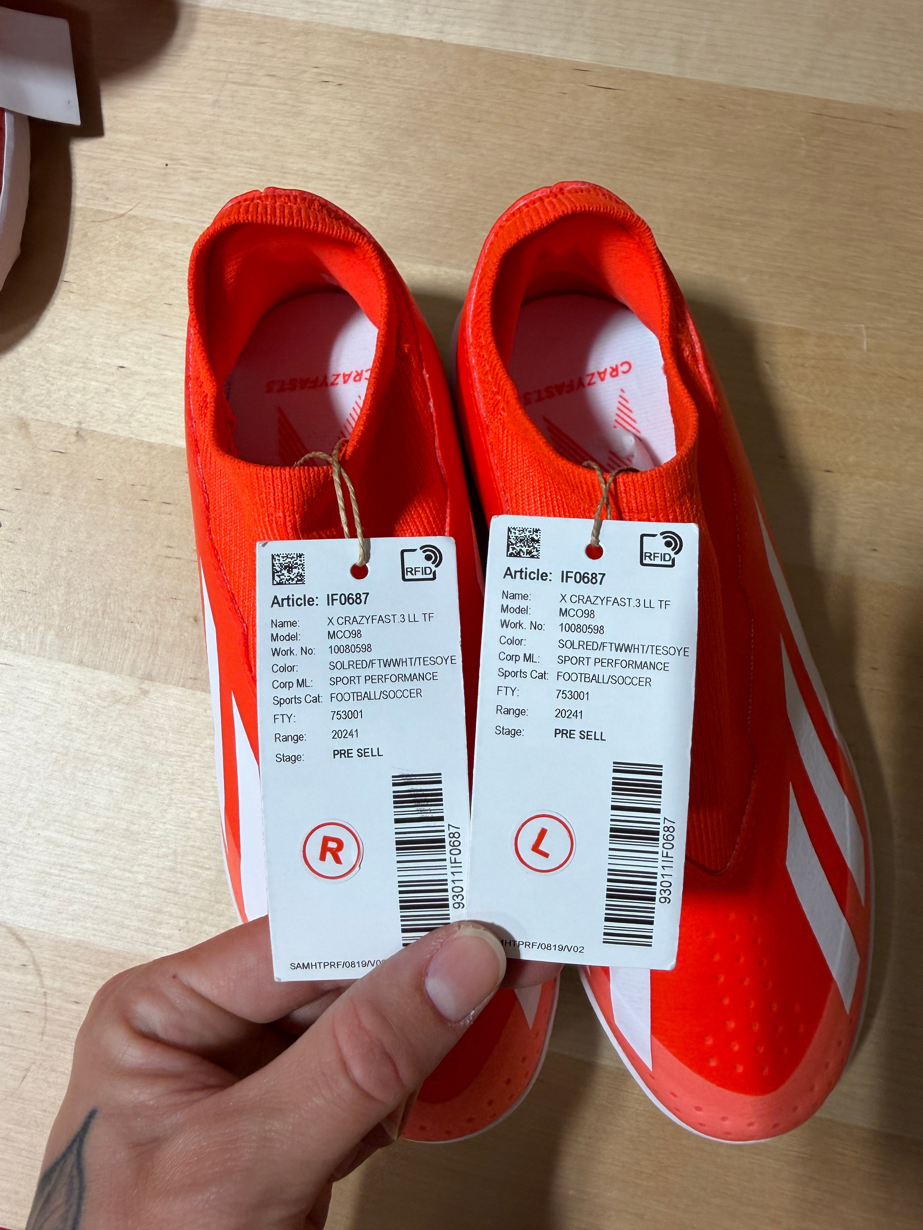 adidas X Crazyfast League Laceless Turf junior soccer shoes sz 3.5