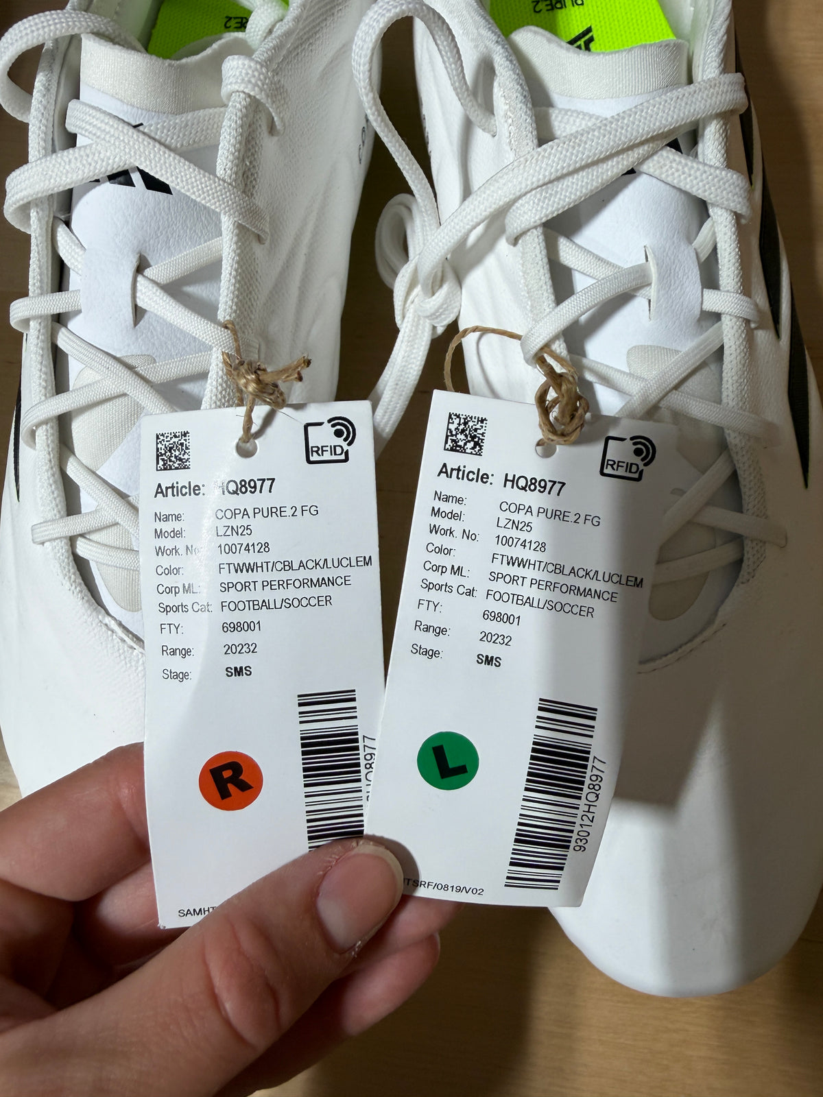 White adidas Copa Pure.1 FG 'Crazyrush Pack' soccer cleats sz 9