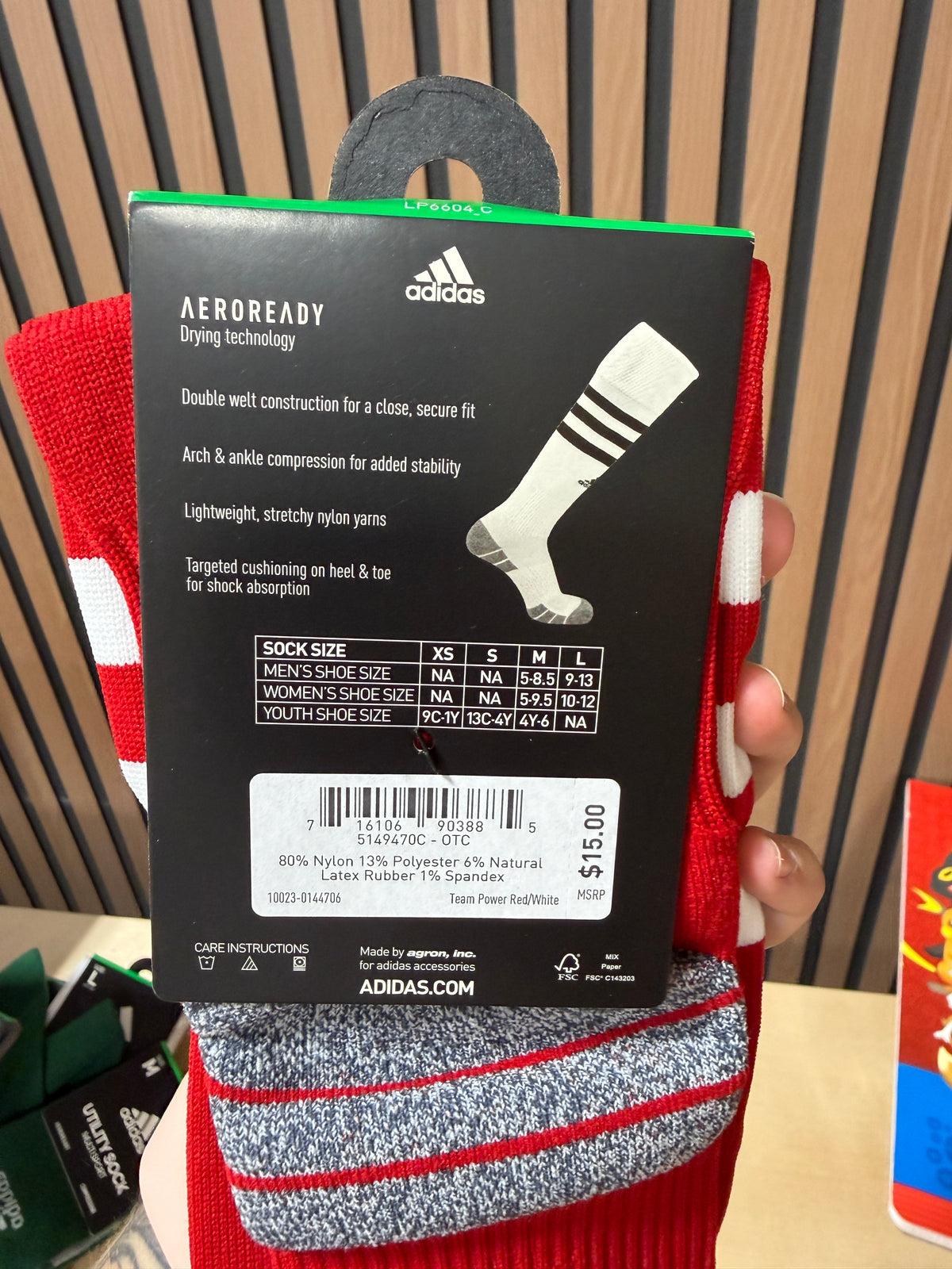 Adidas 3-Stripes Hoop Over-the-Calf Soccer Socks sz M