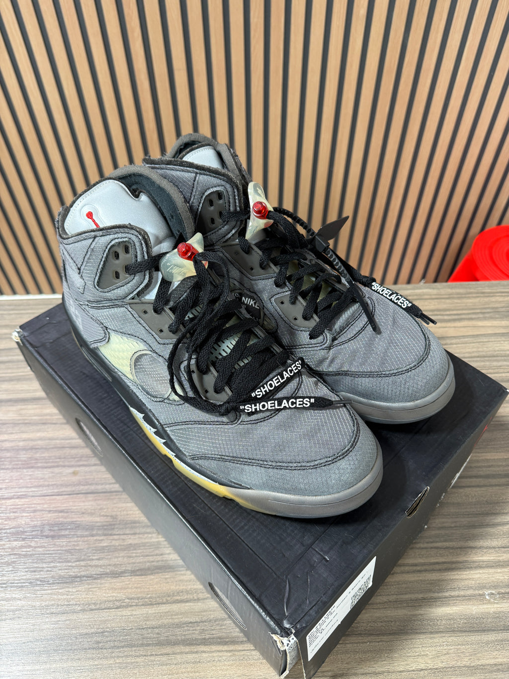Off-White x Air Jordan 5 Retro SP 'Muslin' Sz 15