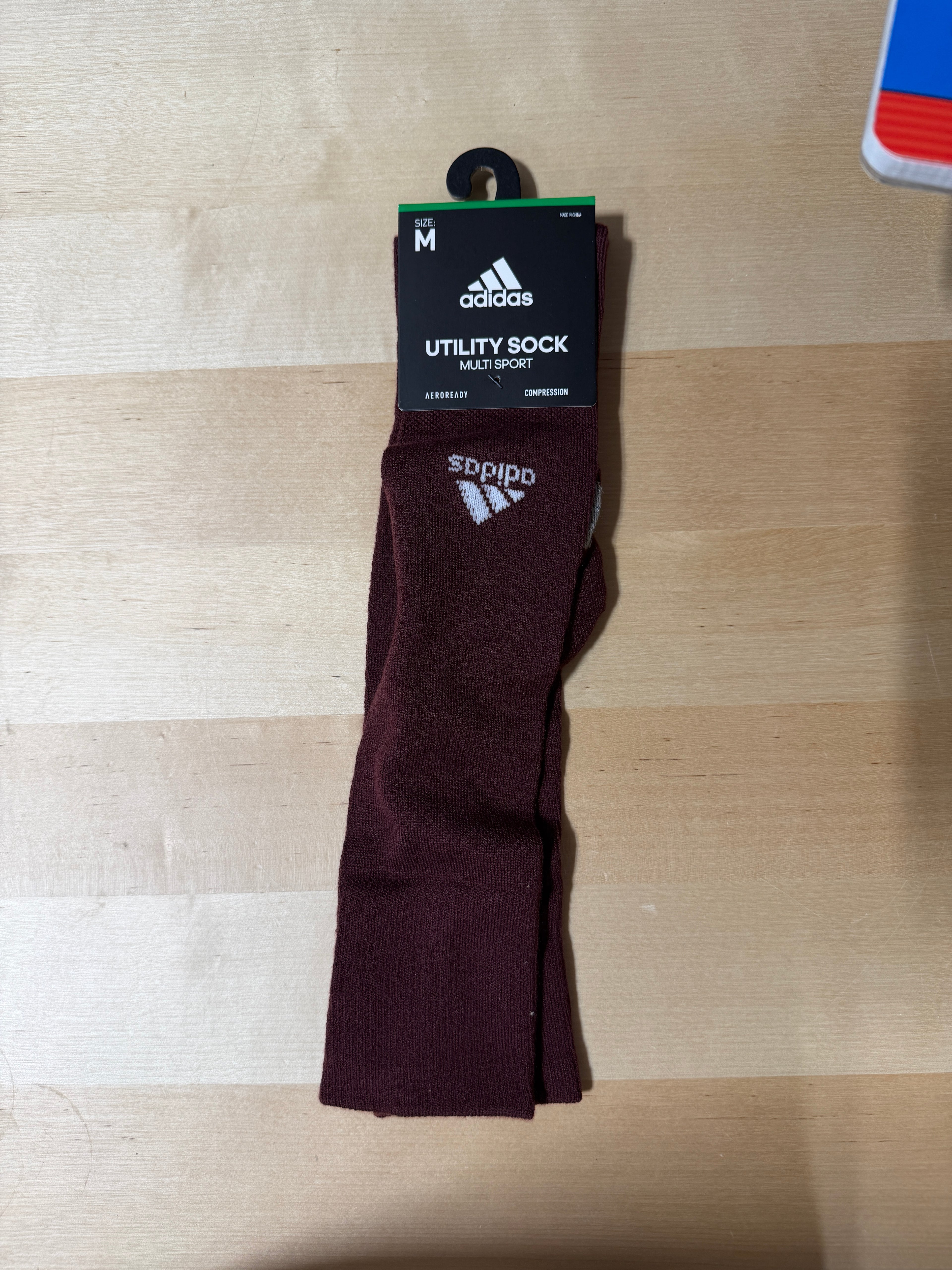 Adidas Utility Multi Sport Aeroready compression socks maroon sz M