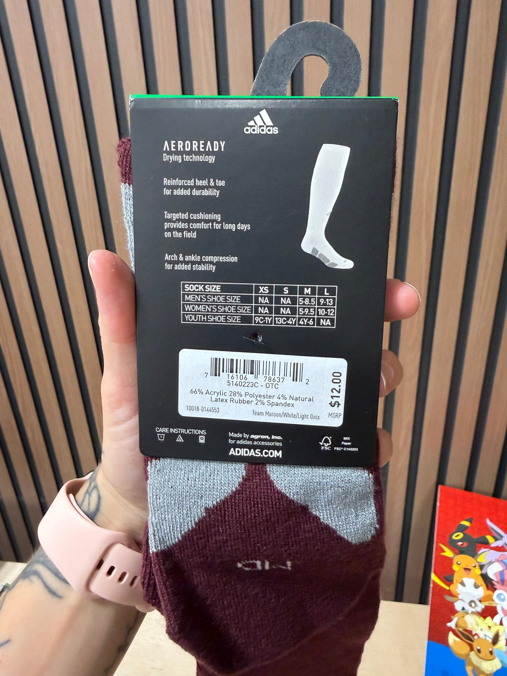 Adidas Utility Multi Sport Aeroready compression socks maroon sz M