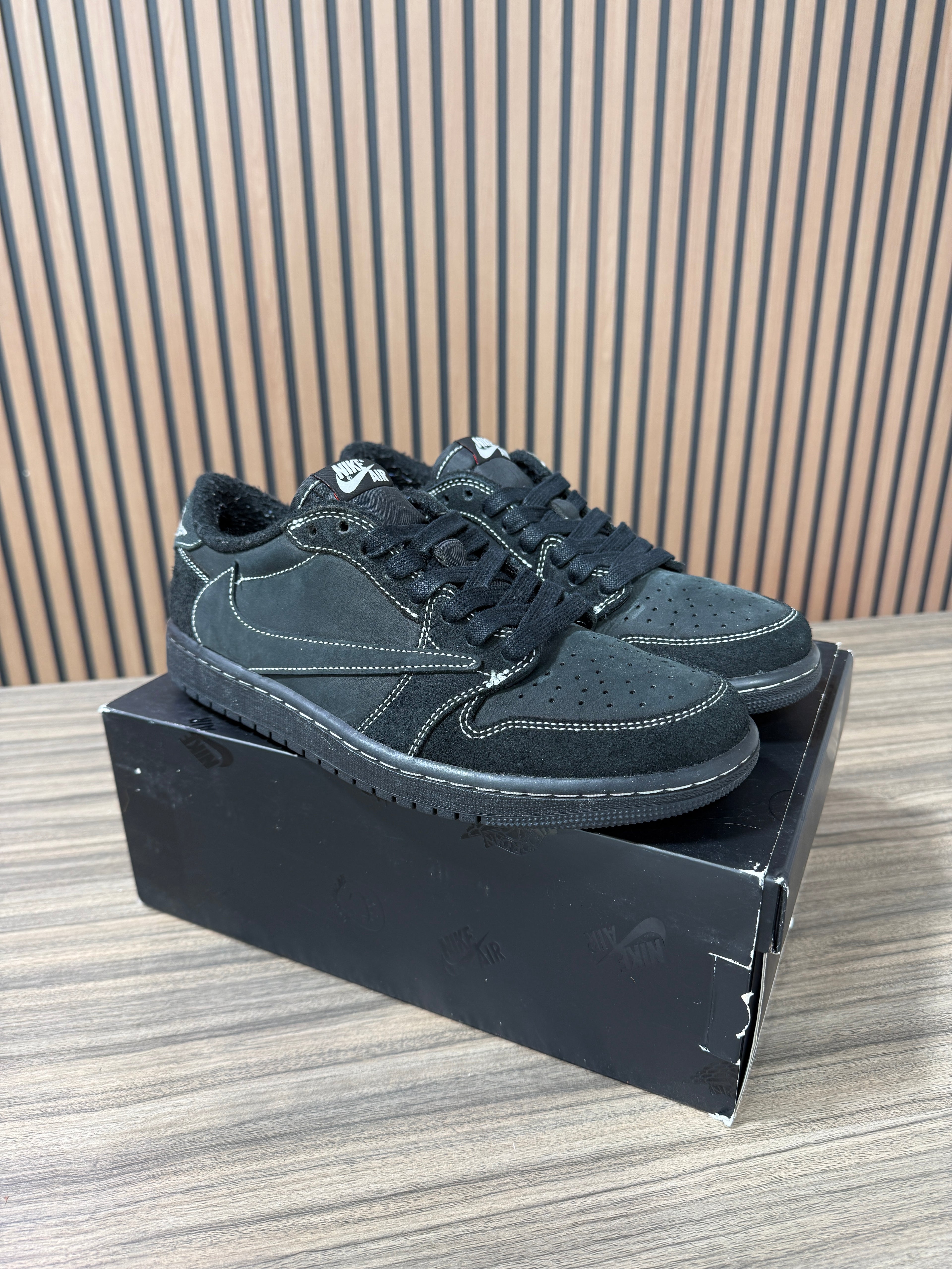 Travis Scott x Air Jordan 1 Retro Low OG SP 'Black Phantom' Sz 8.5