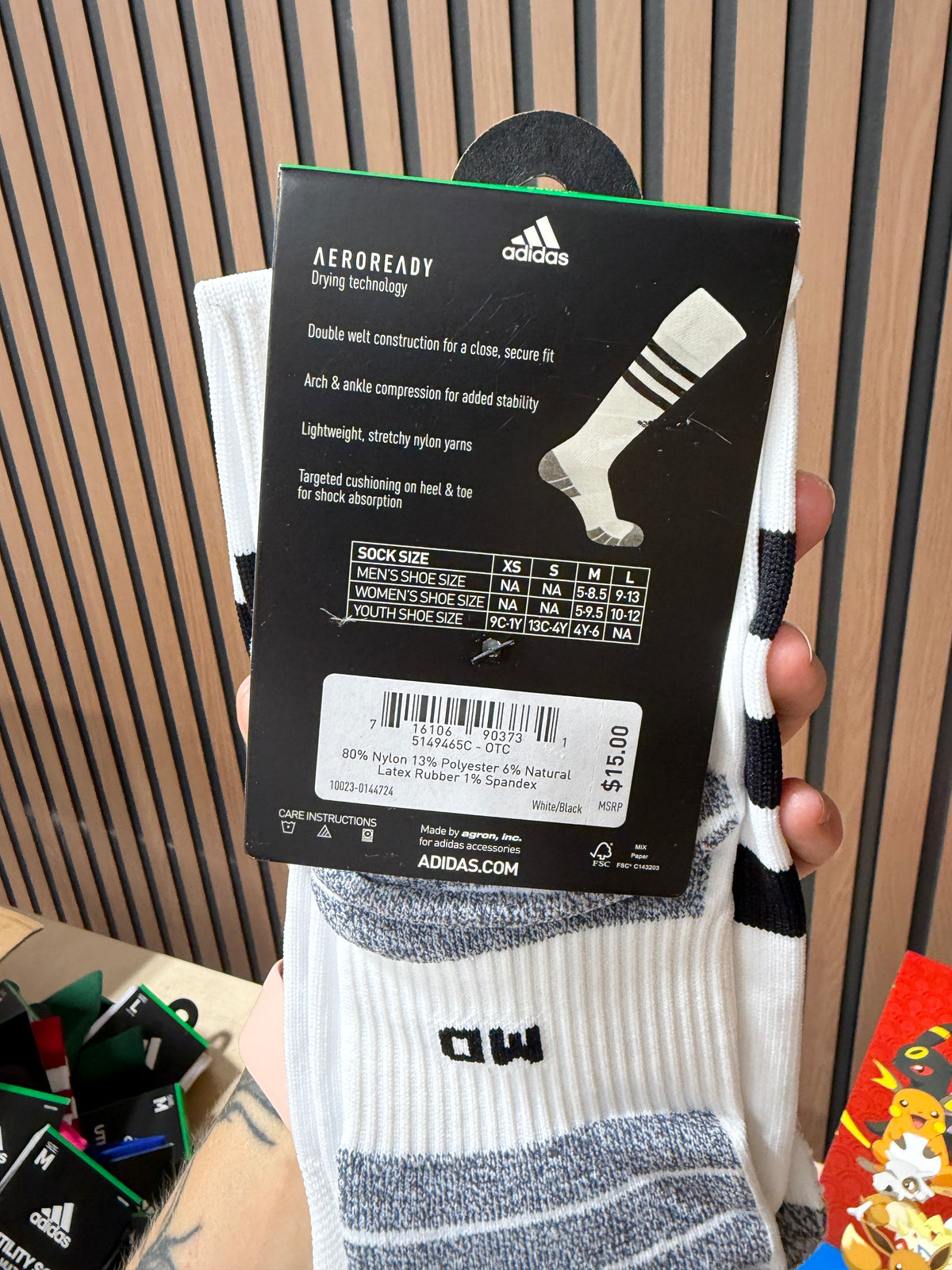 Adidas Copa Zone Cushion Over-the-Calf Soccer Socks white w/ black sz M