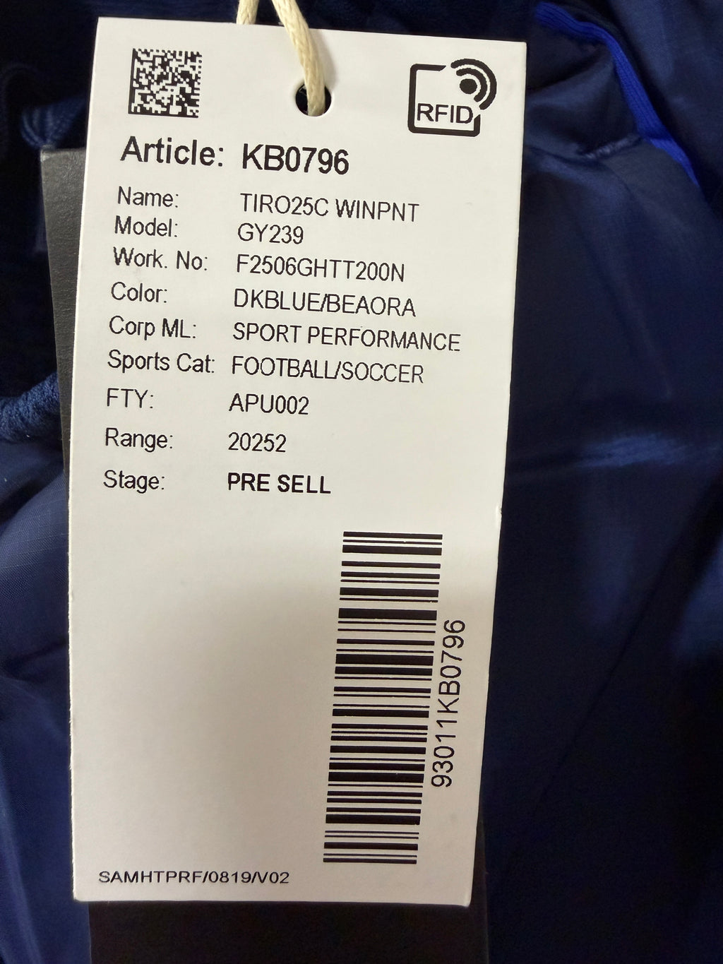 Adidas Tiro 25 Club Wind Pants – Dark Blue/Black