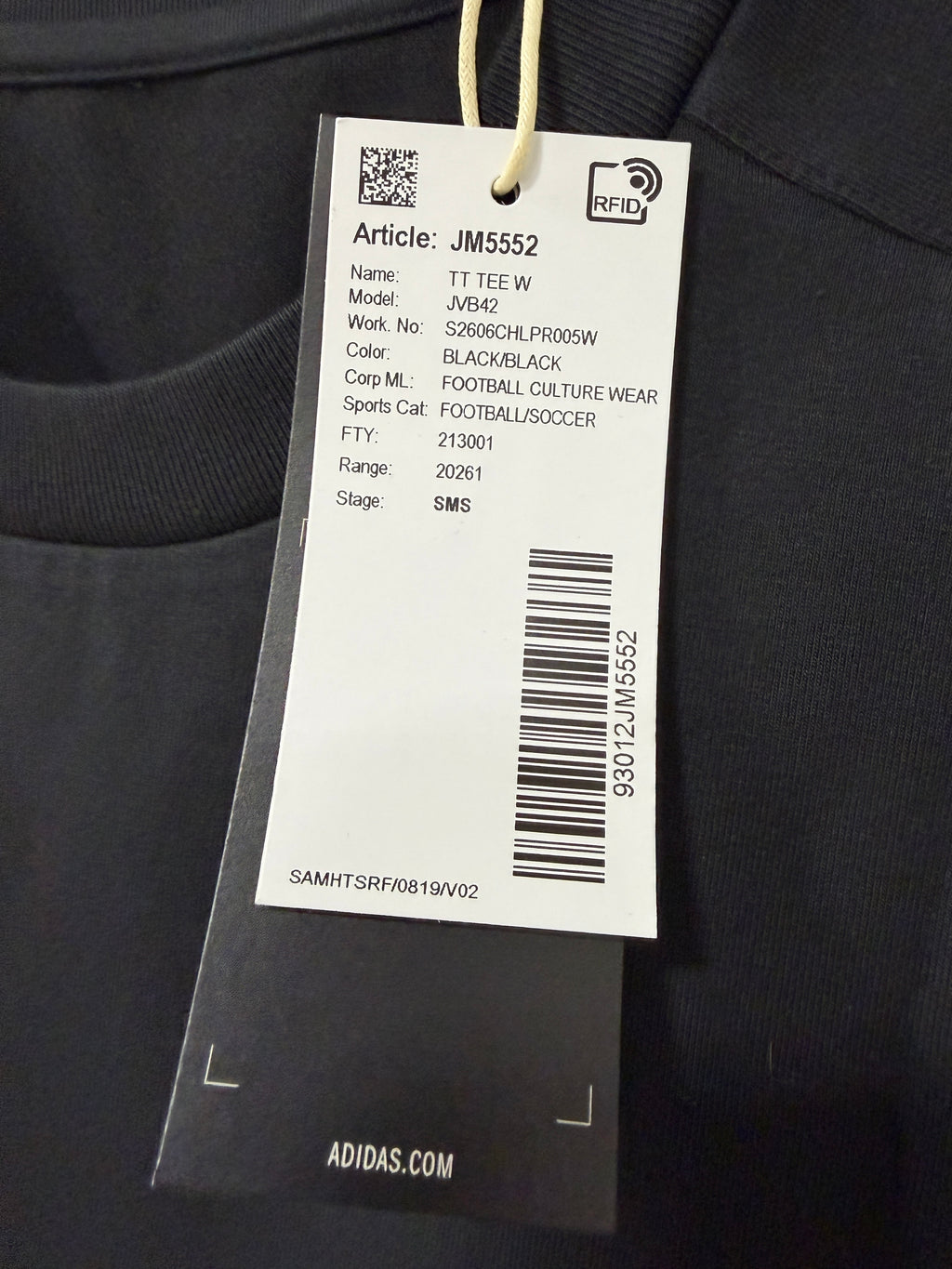 Adidas Tee W – Black/Black sz S