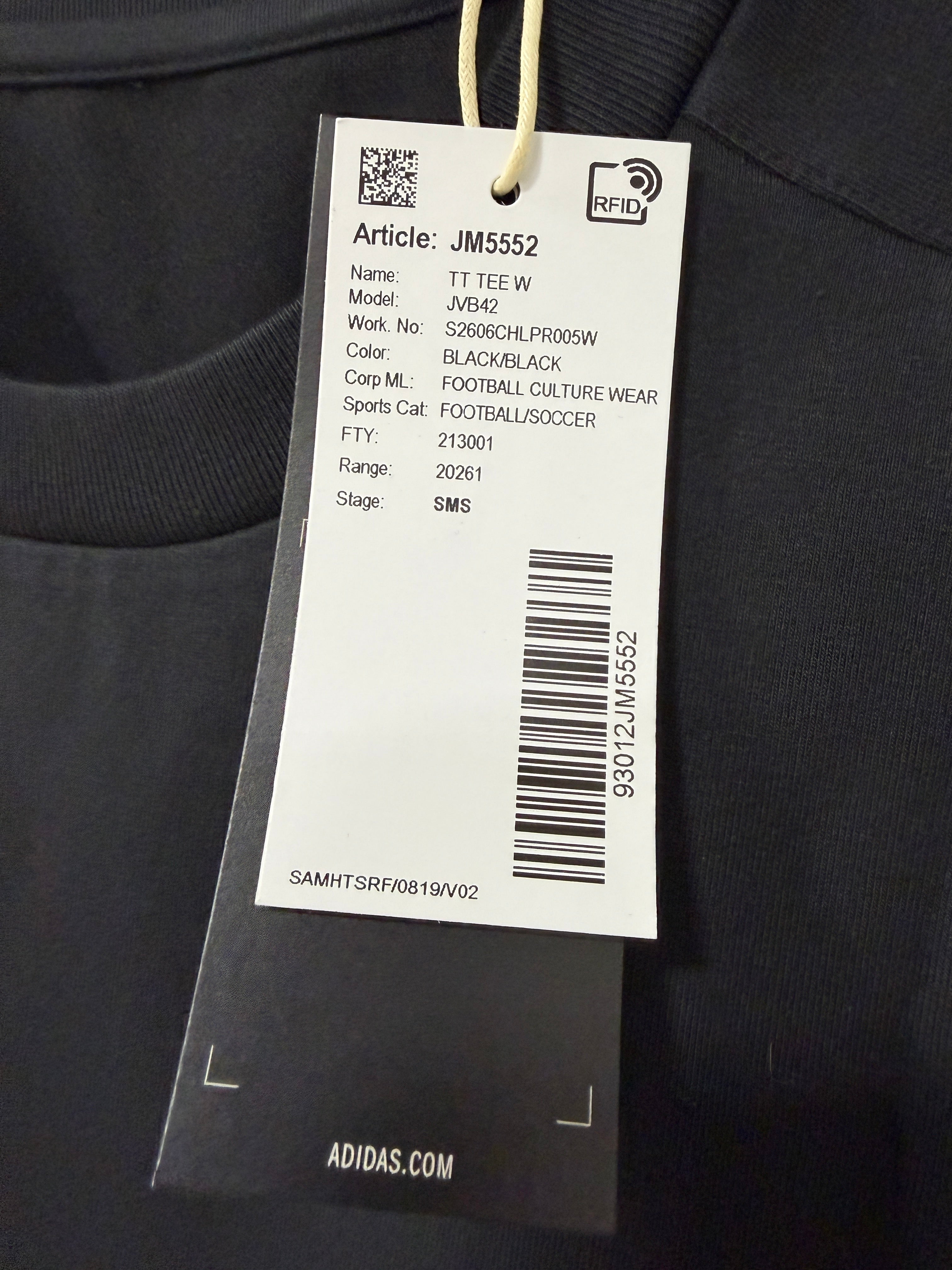 Adidas Tee W – Black/Black sz S