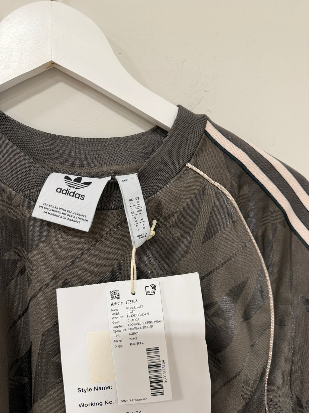 Adidas Real Madrid Long Sleeve Jersey – Charcoal/Combo