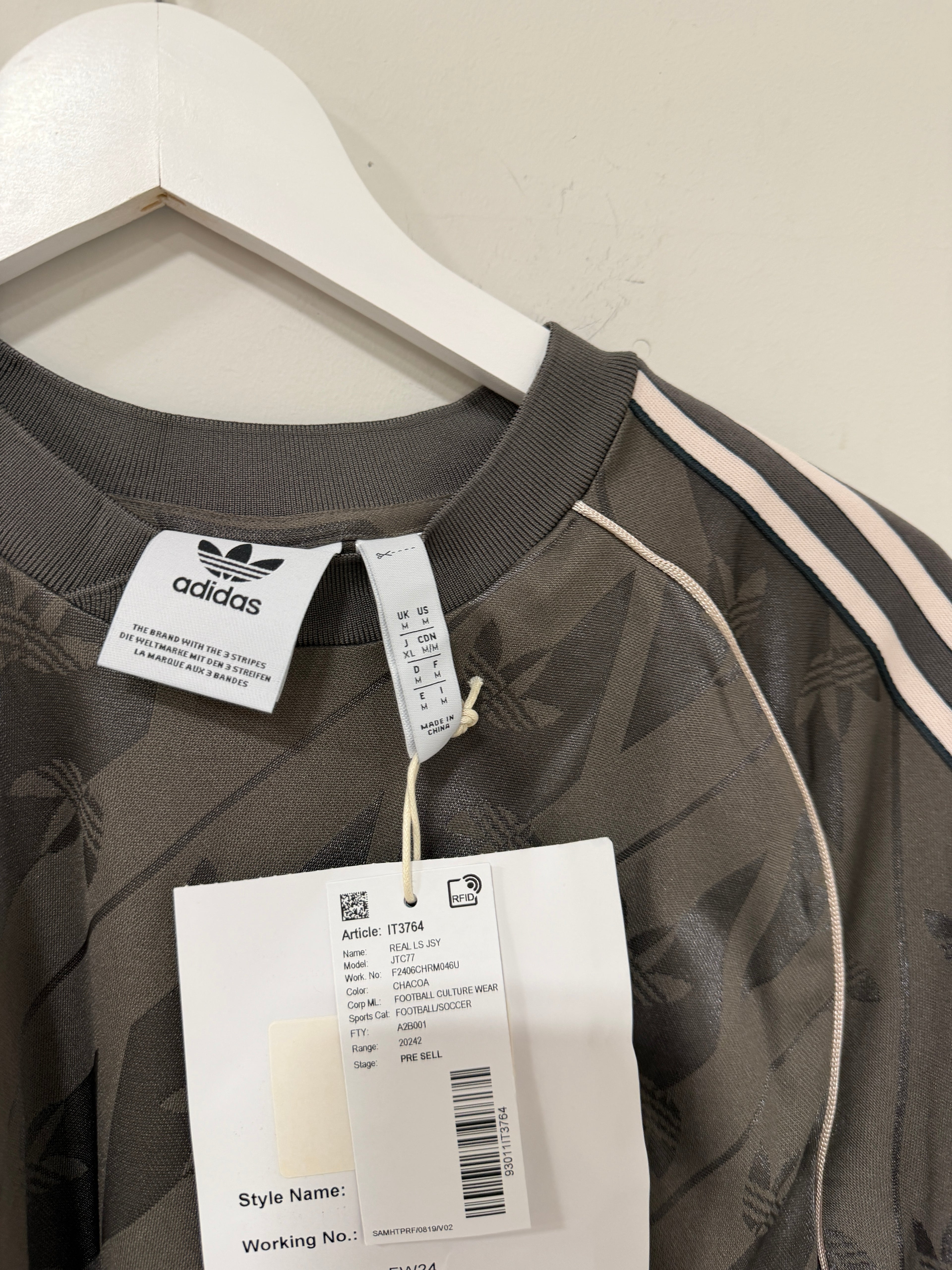 Adidas Real Madrid Long Sleeve Jersey – Charcoal/Combo