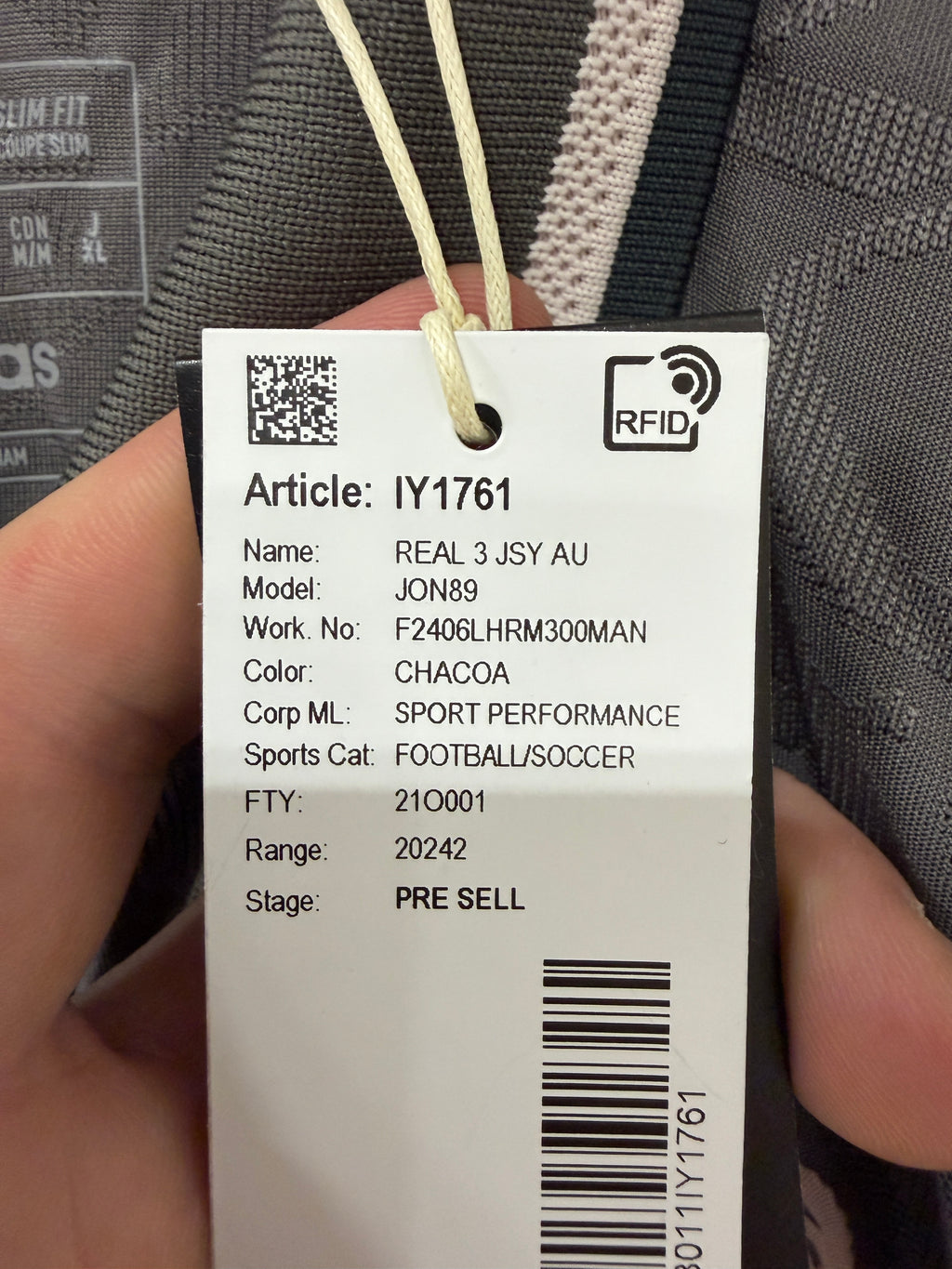 Adidas Real Madrid Third Jersey Adult – Charcoal