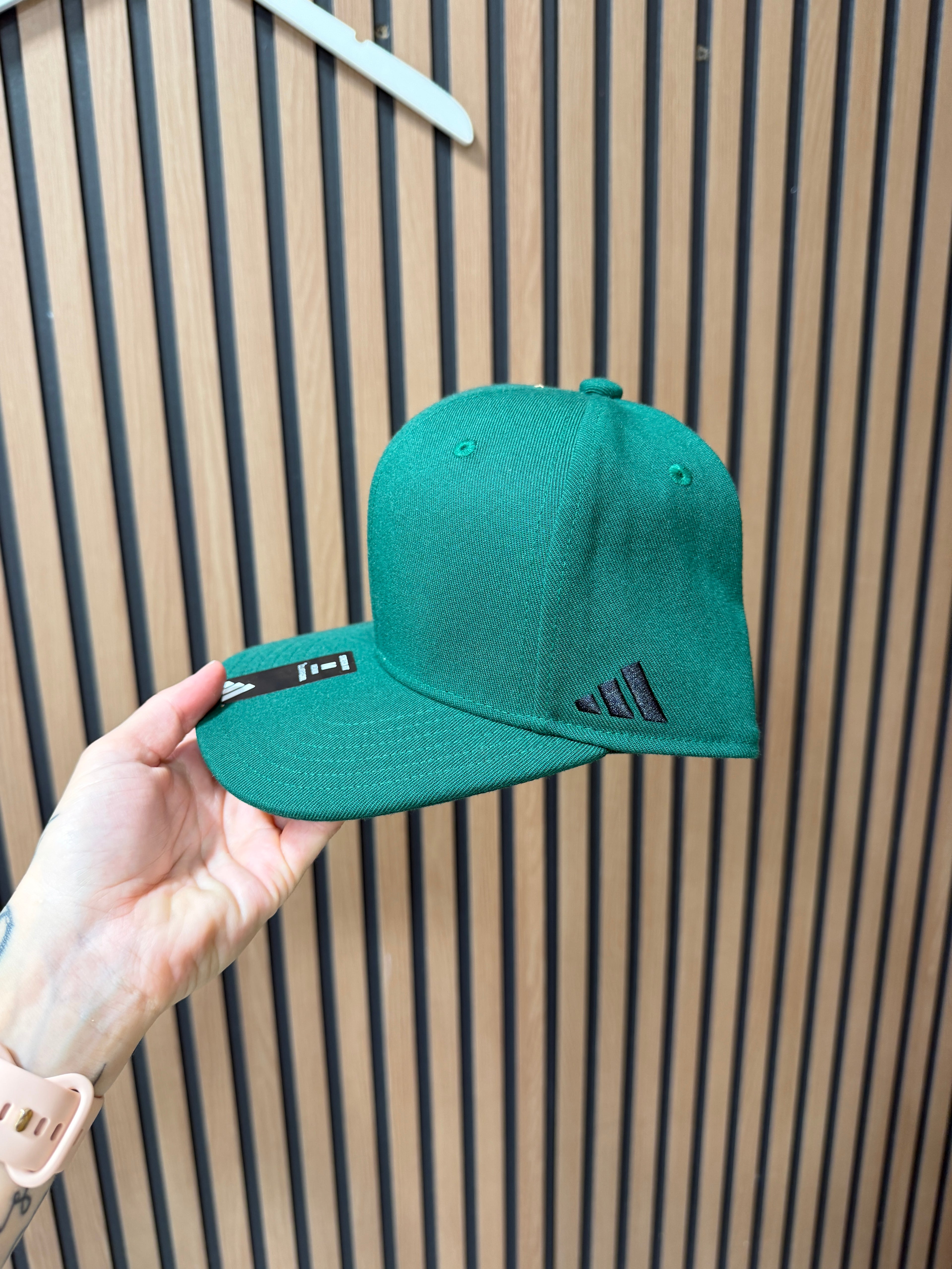 Adidas flat-brim cap in dark green