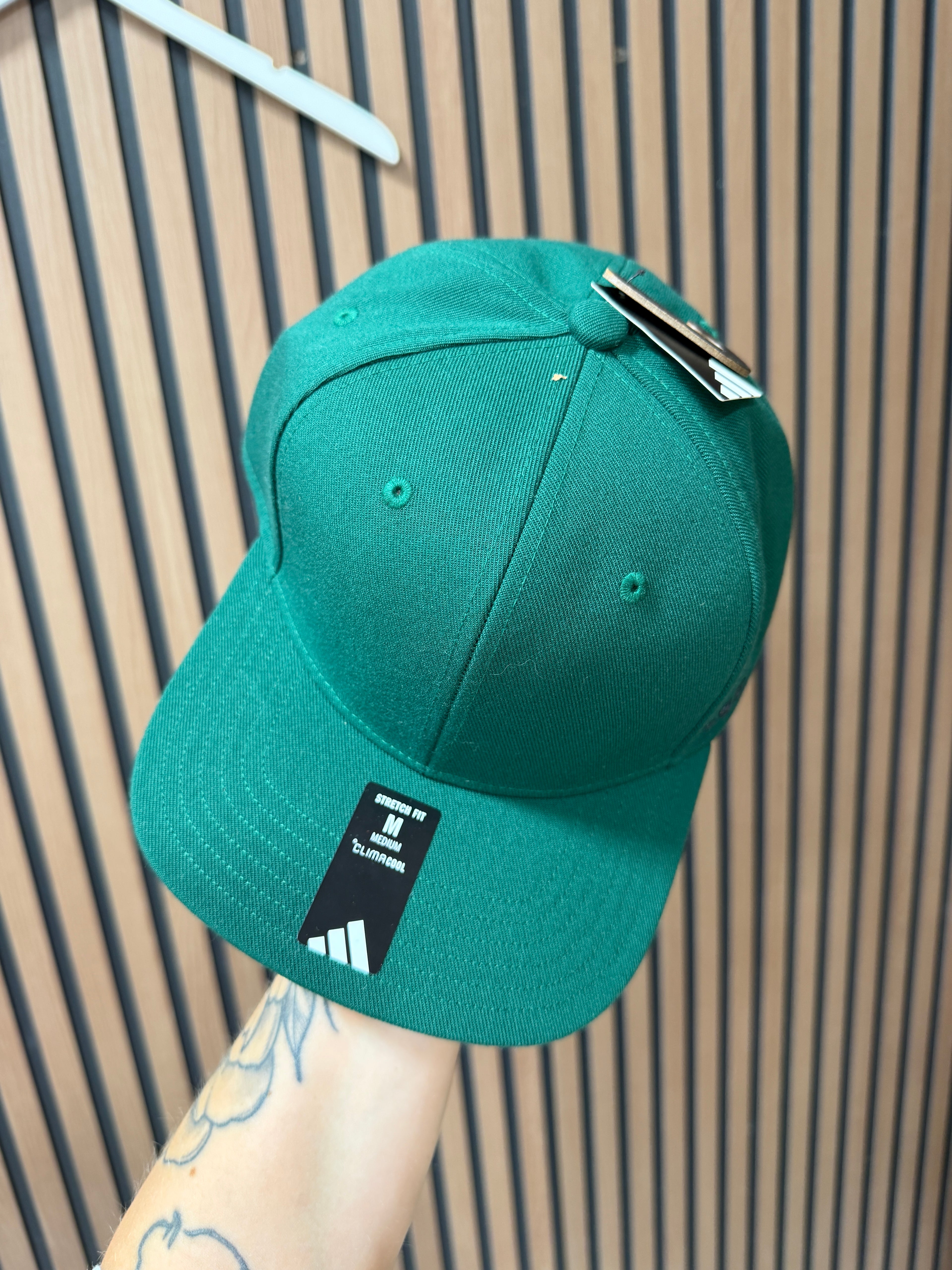 Adidas flat-brim cap in dark green
