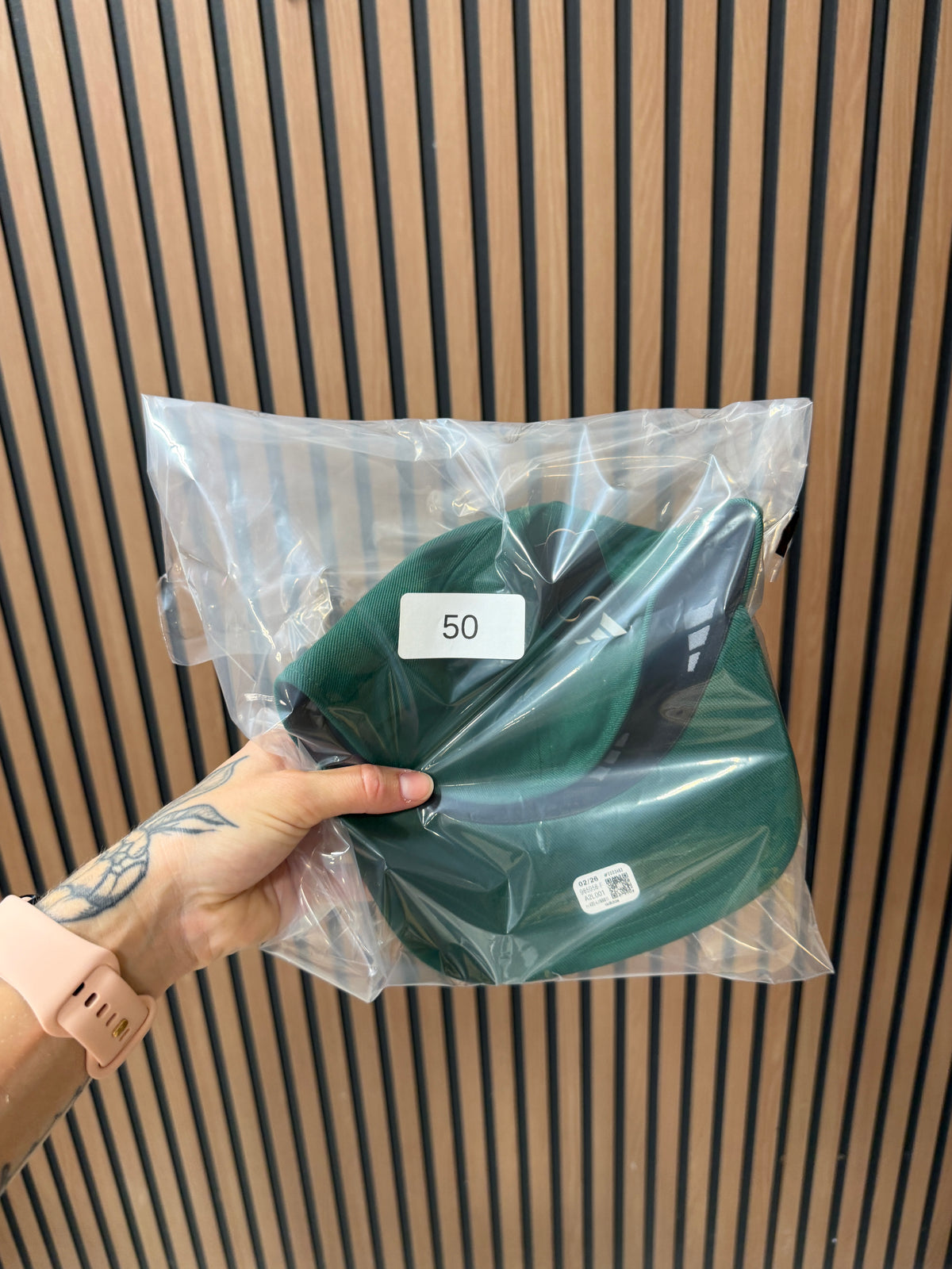 Adidas flat-brim cap in dark green