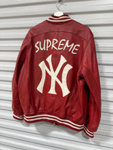 Load image into Gallery viewer, Supreme MLB NYC Leather Jacket Sz L
