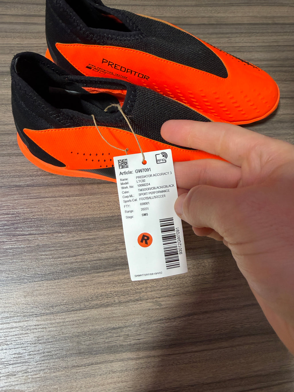 adidas Predator Accuracy .3 Youth Laceless Turf (Orange) Sz 3.5
