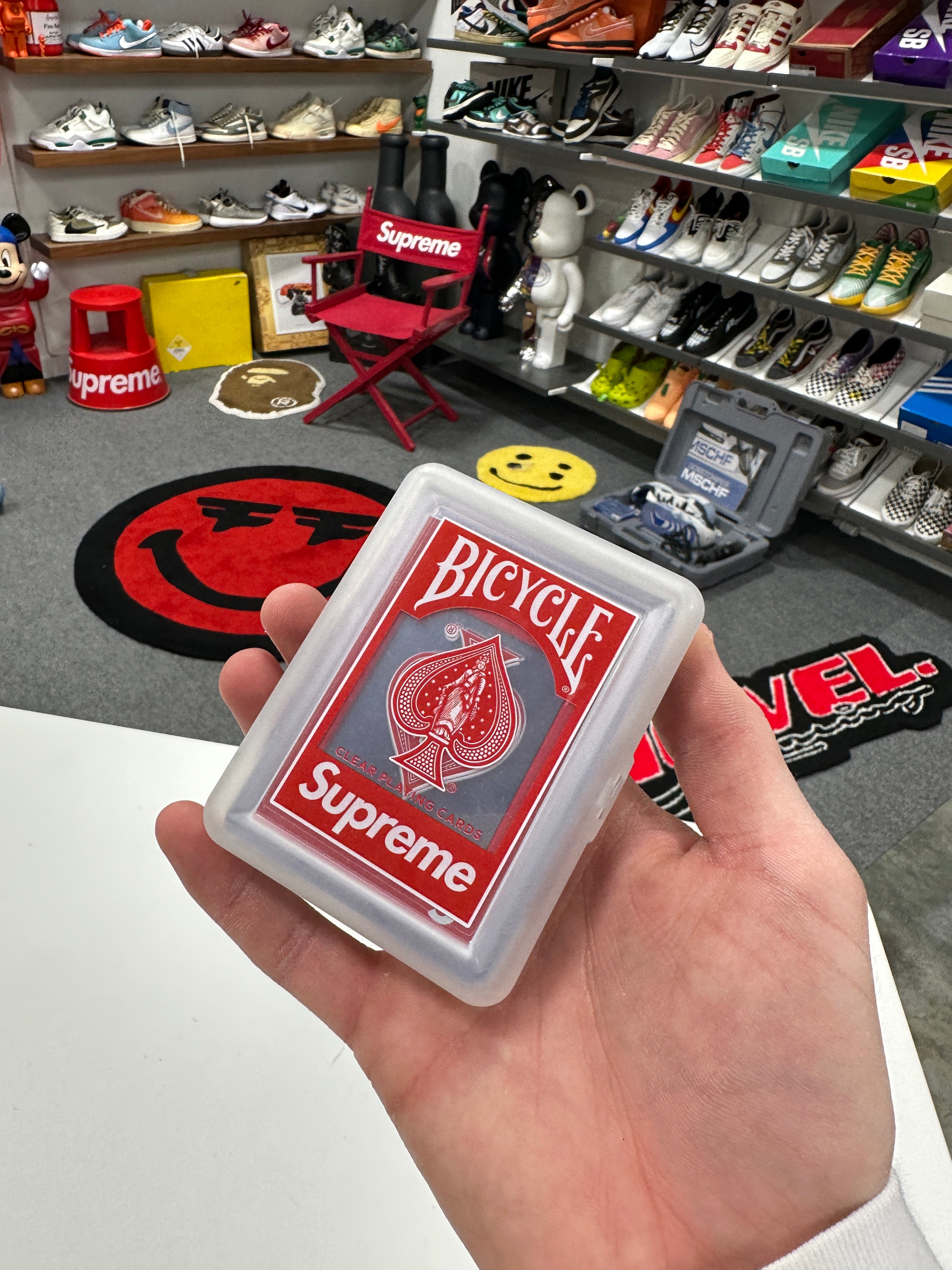 Supreme Bicycle Clear Playing Cards Red