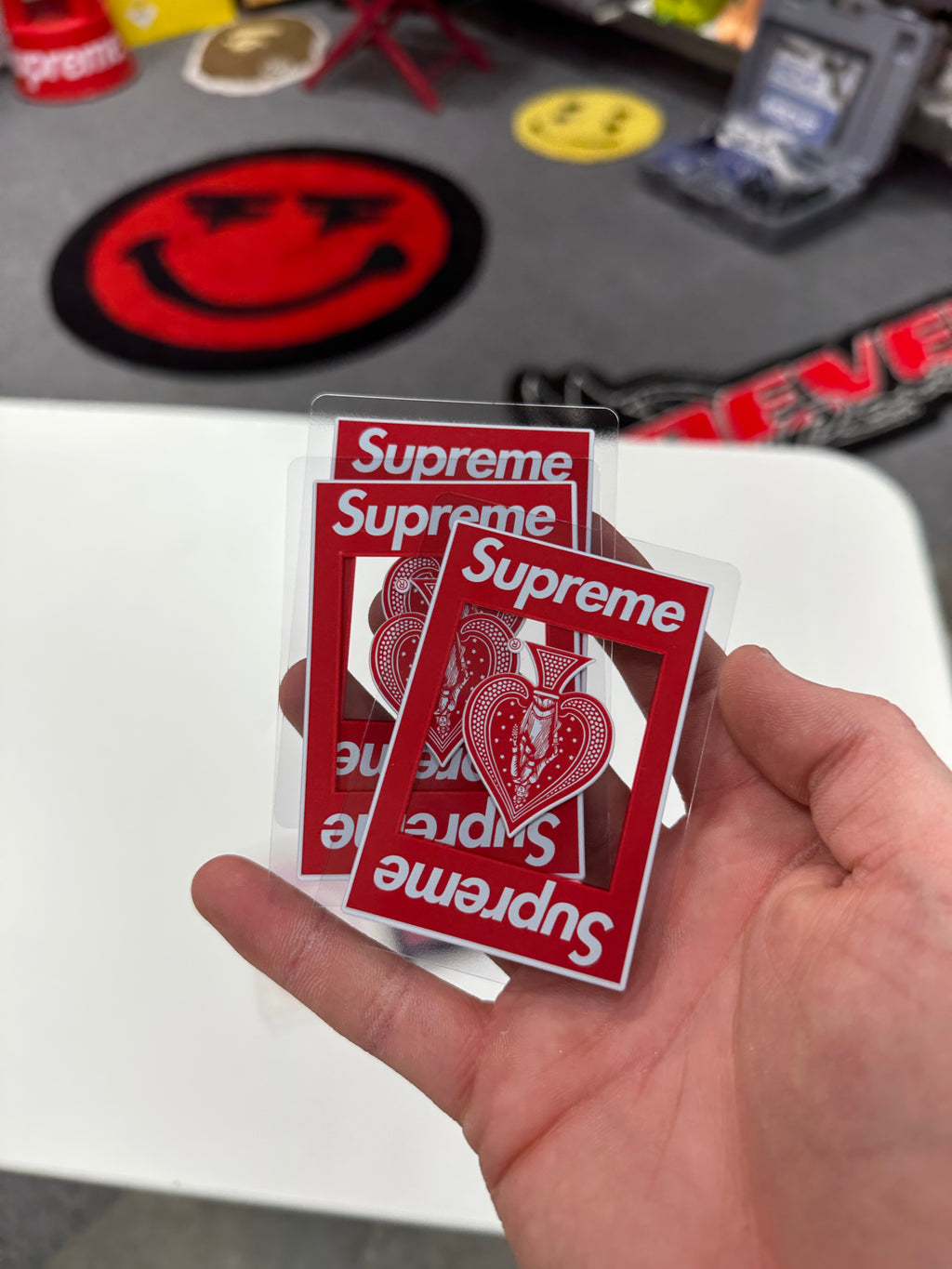 Supreme Bicycle Clear Playing Cards Red