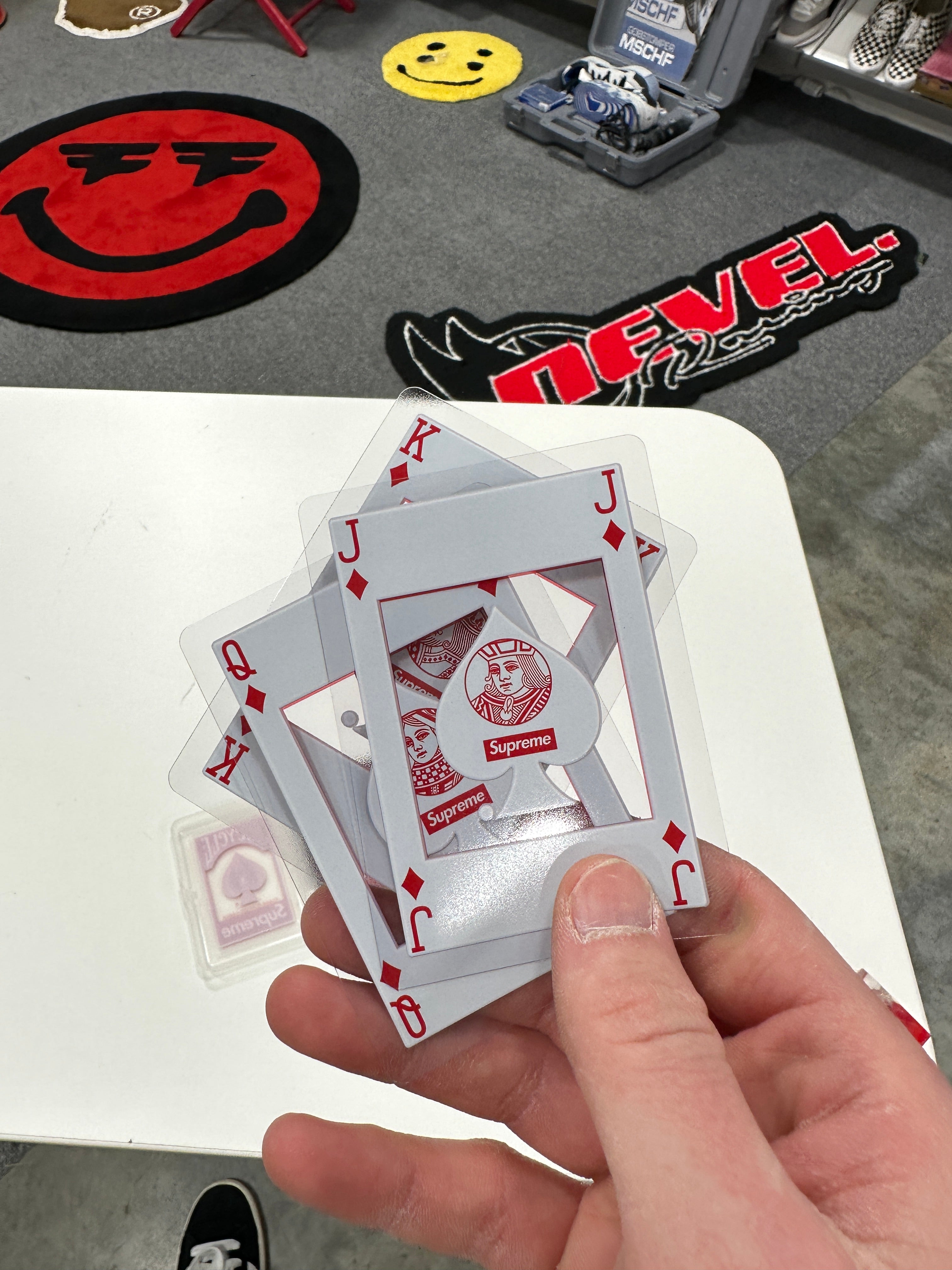 Supreme Bicycle Clear Playing Cards Red