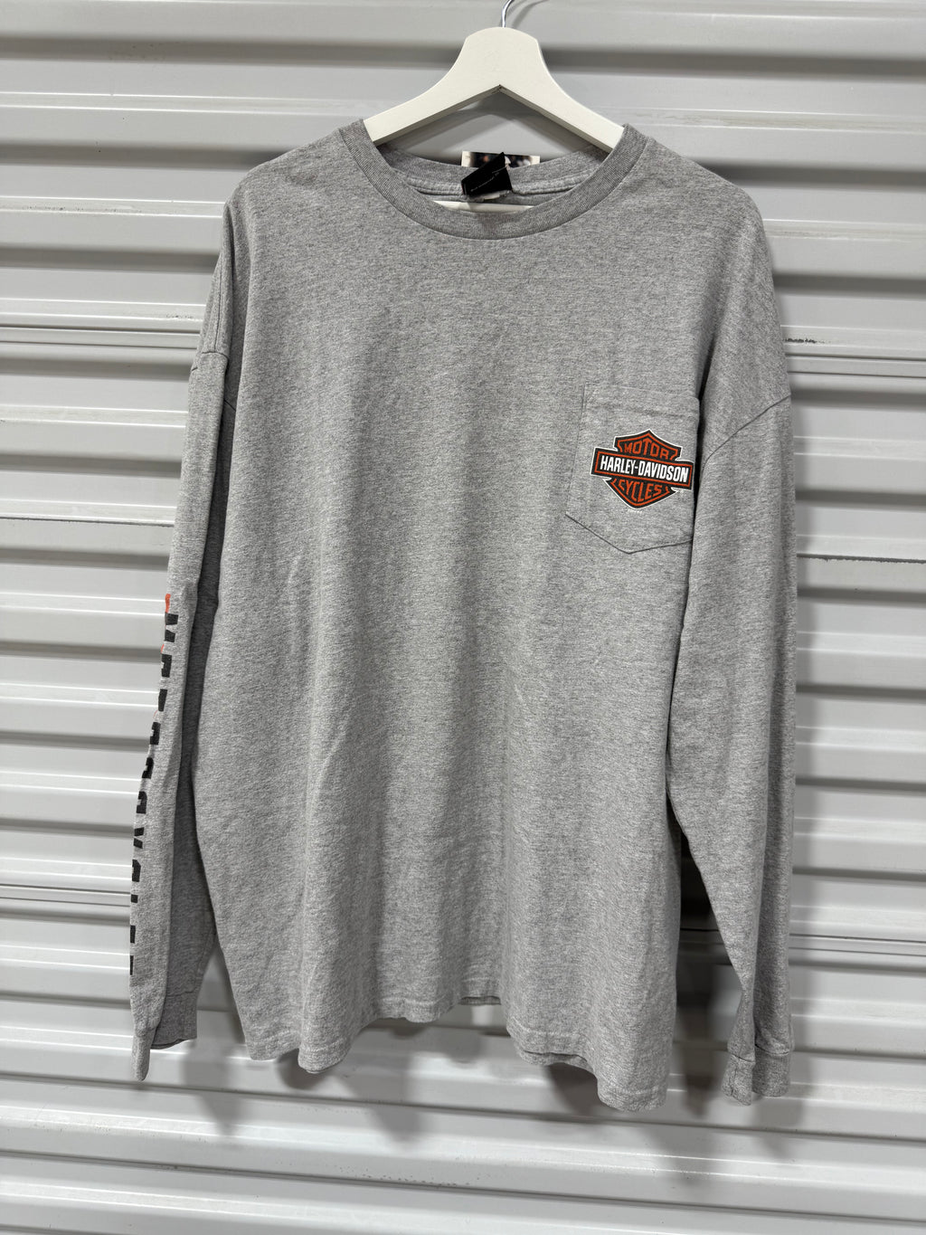 Harley Davidson Long Sleeve T-Shirt Grey Sz XL