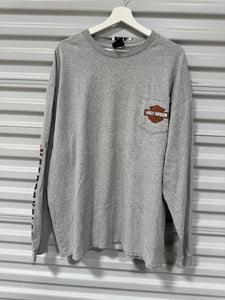 Harley Davidson Long Sleeve T-Shirt Grey Sz XL