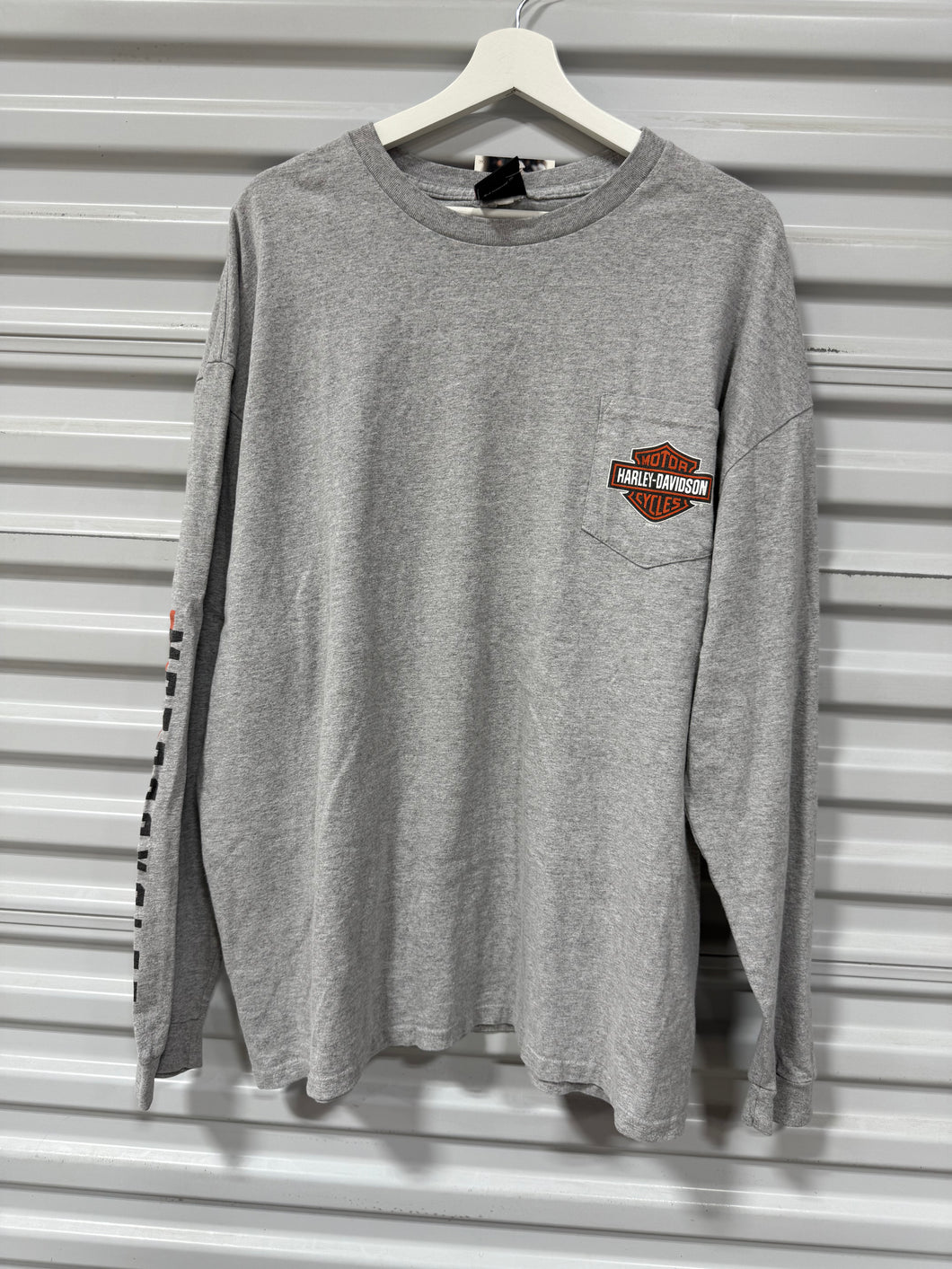 Harley Davidson Long Sleeve T-Shirt Grey Sz XL