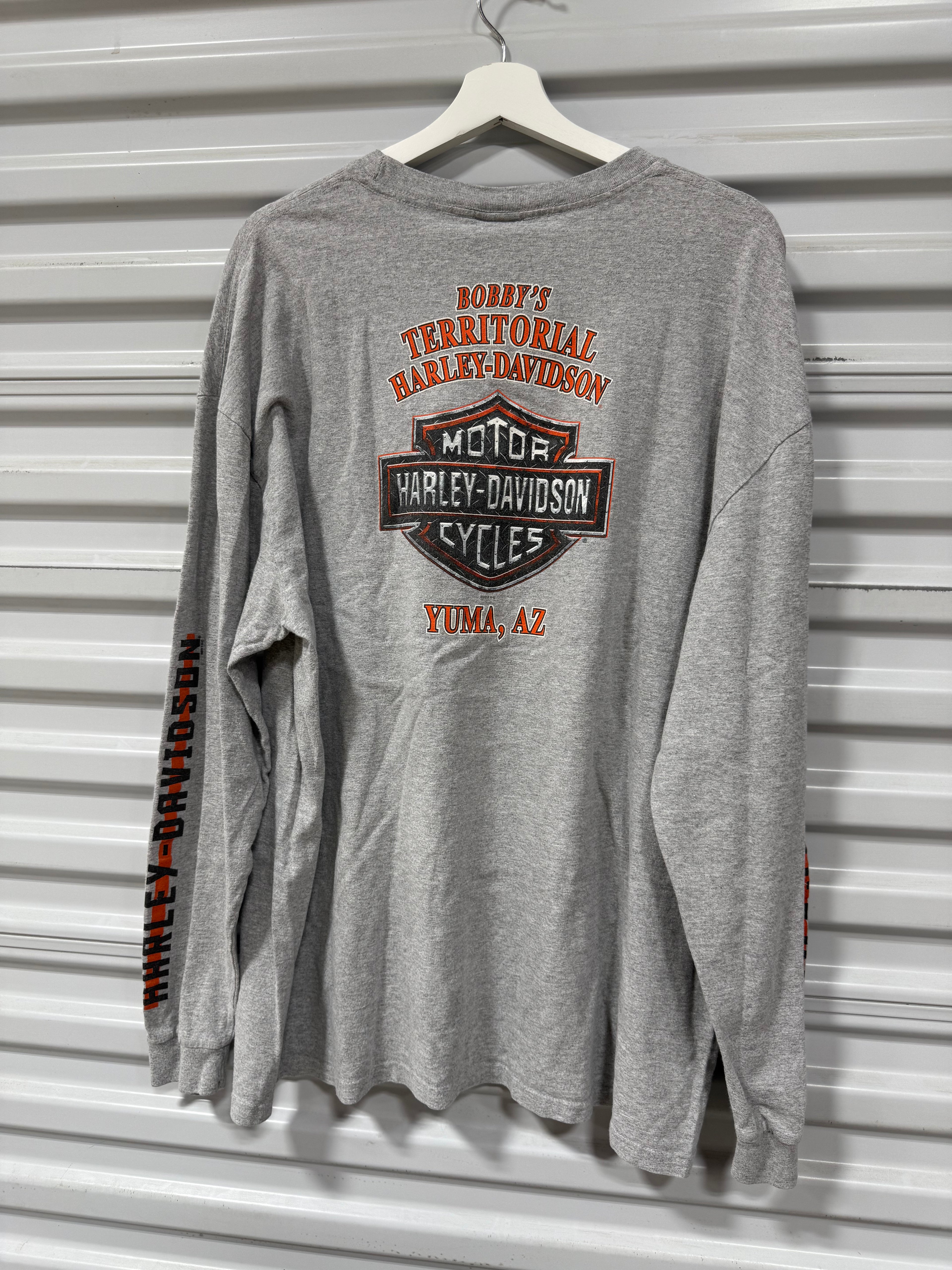 Harley Davidson Long Sleeve T-Shirt Grey Sz XL
