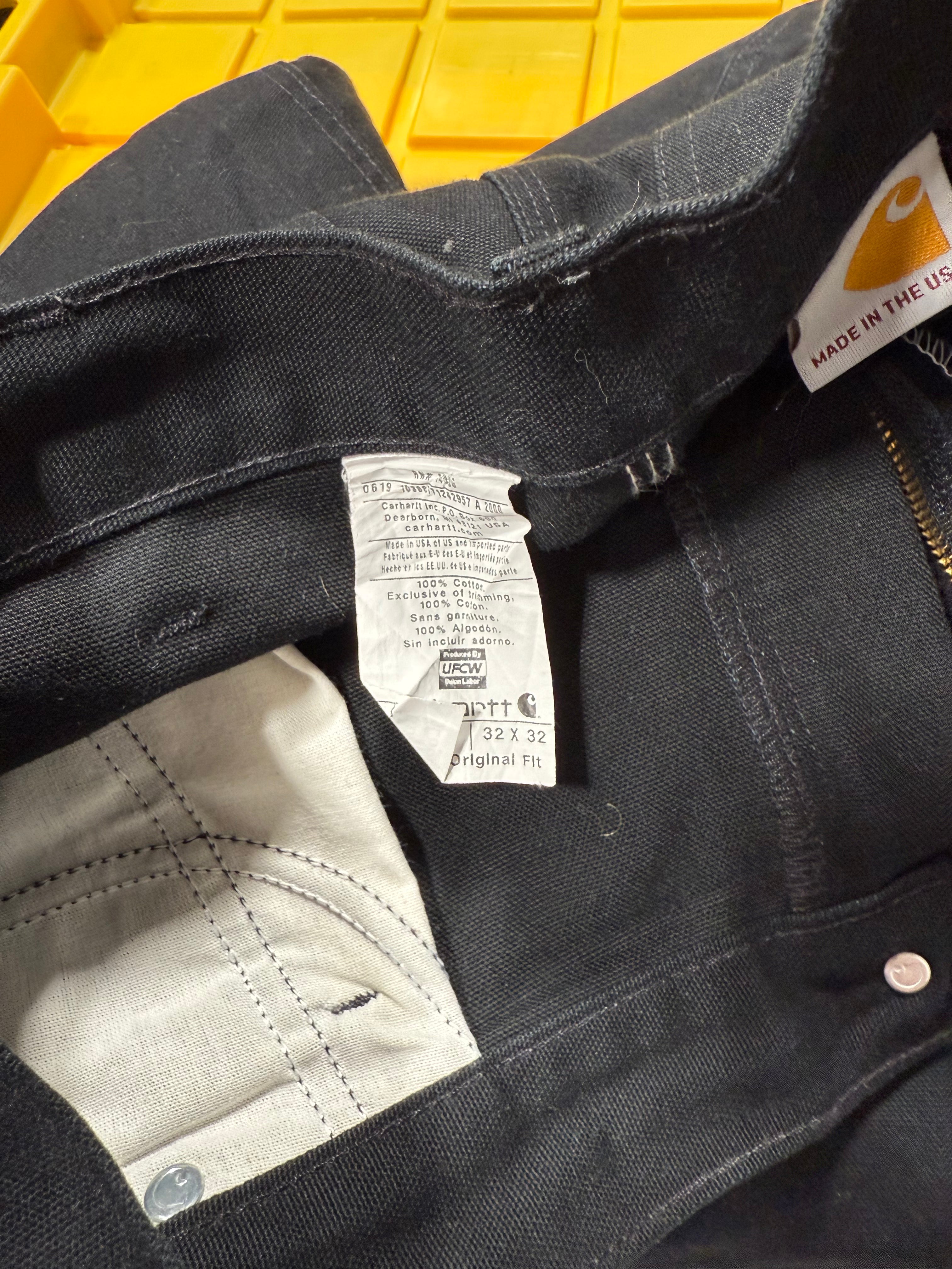 Carhartt Double Knee Pants Black Sz 32x32