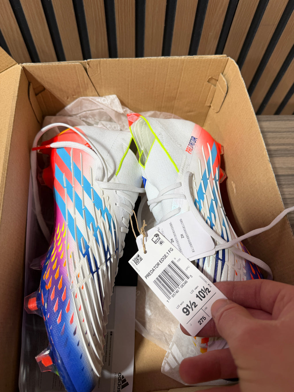 adidas Predator Edge.1 FG 'Al Rihla Pack - White' Sz 9.5