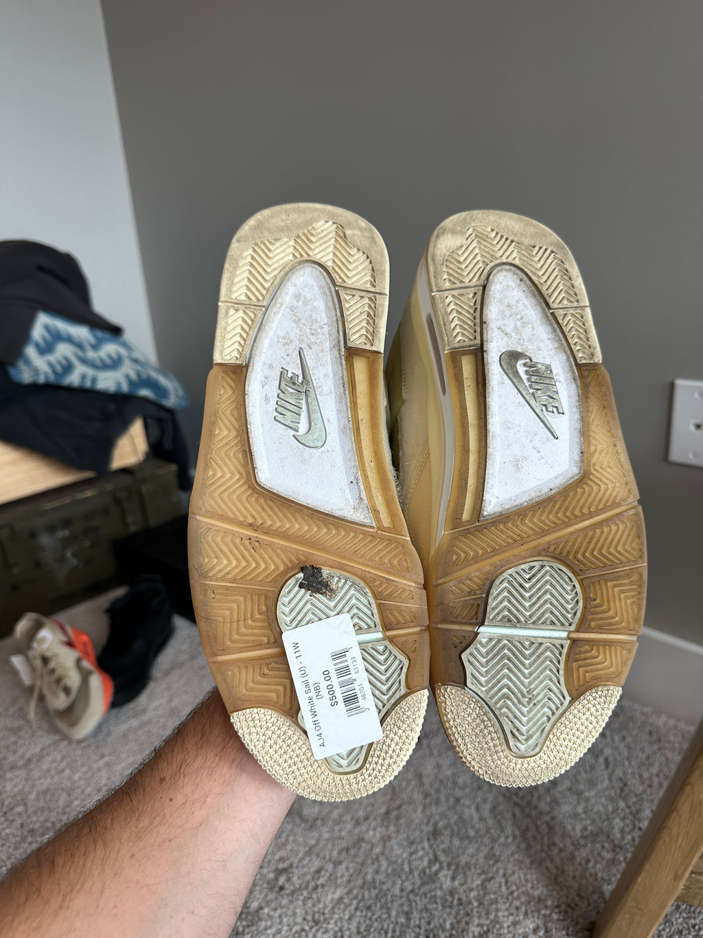 Jordan 4 Retro Off-White Sail Sz 9.5M No Box