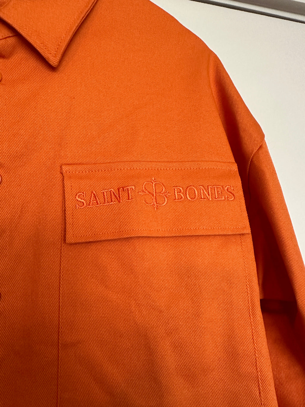 Saint Bones Orange Button Shirt Jacket Sz M