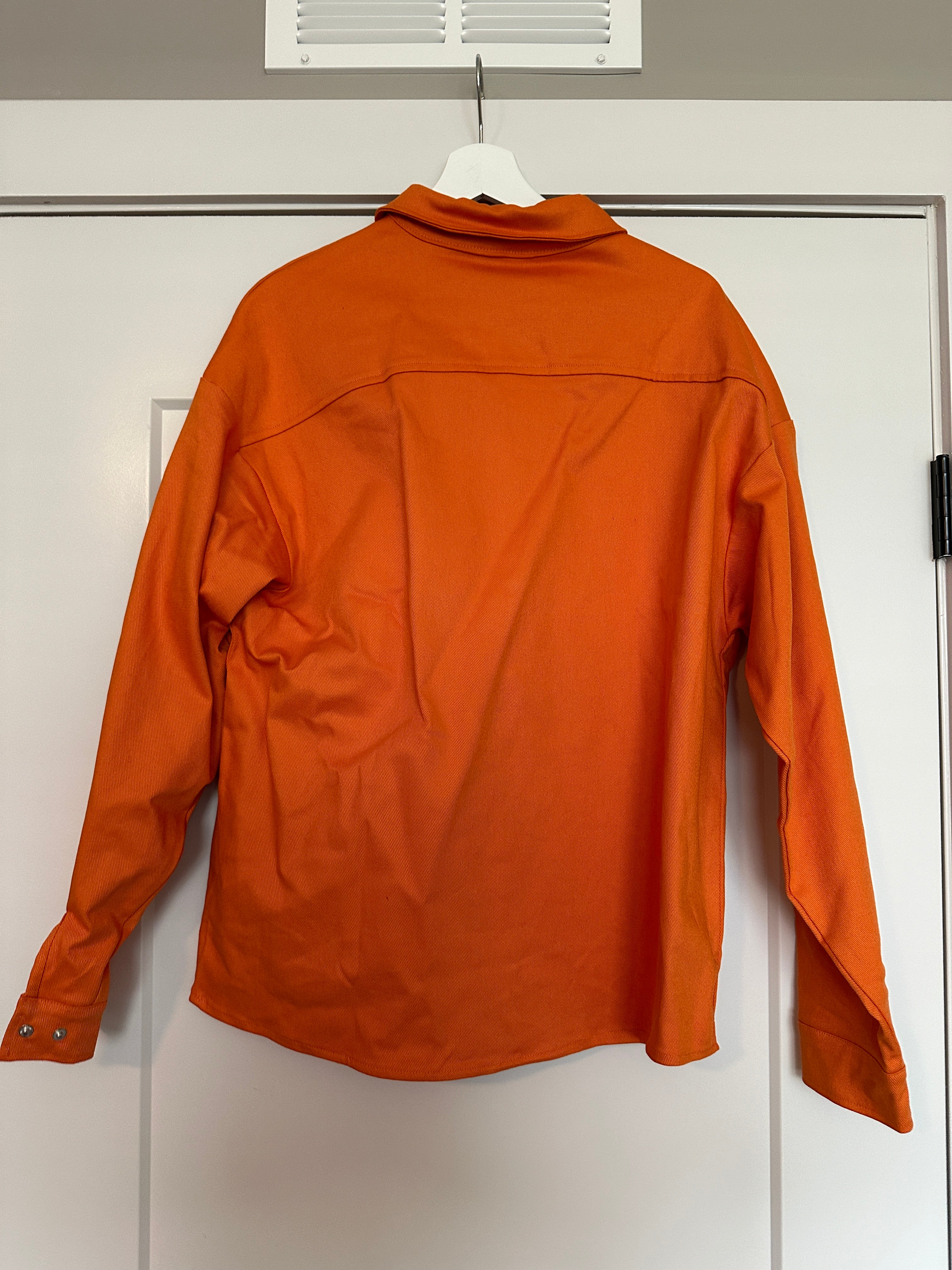 Saint Bones Orange Button Shirt Jacket Sz M