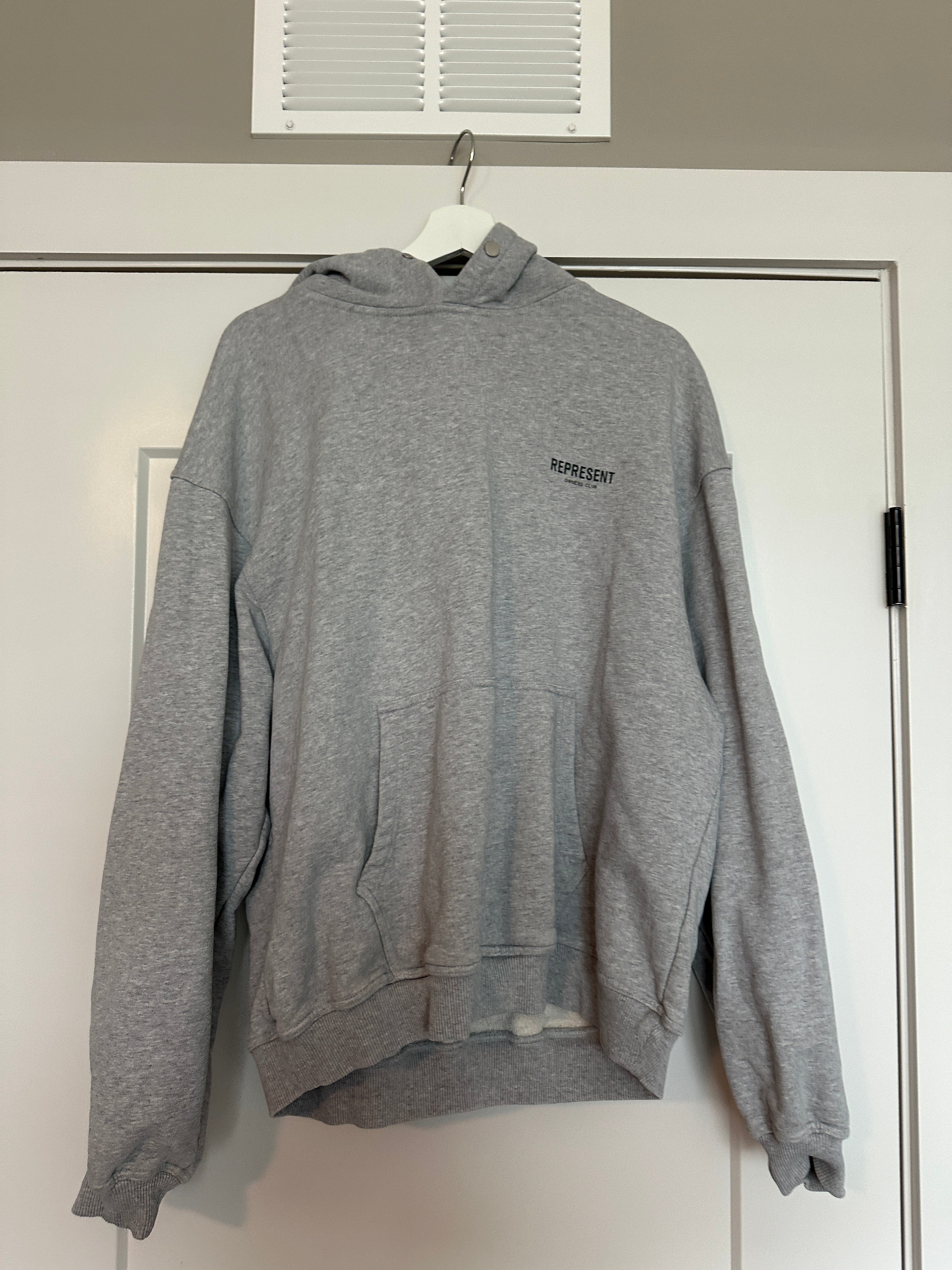 Represent Owners Club Hoodie Sz L Grey/Green