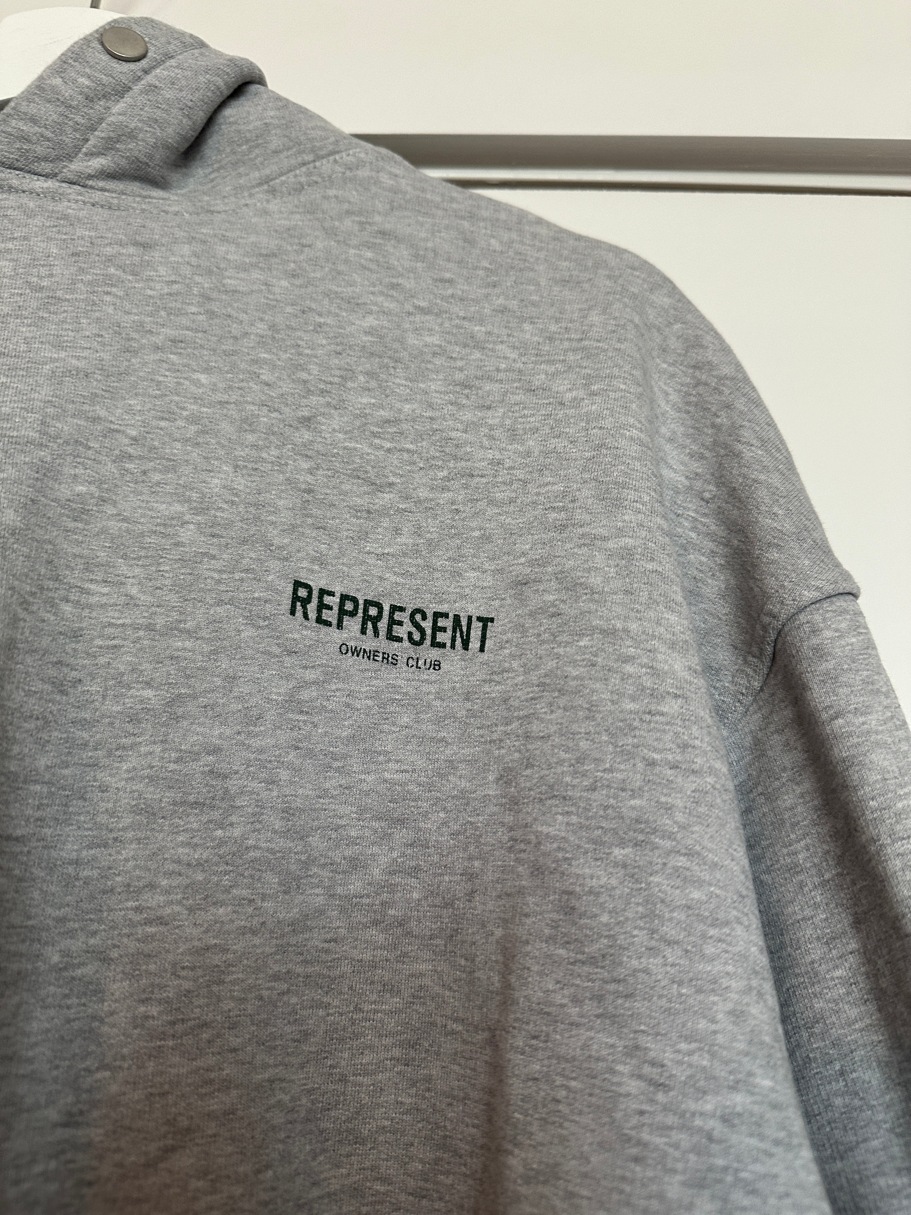 Represent Owners Club Hoodie Sz L Grey/Green