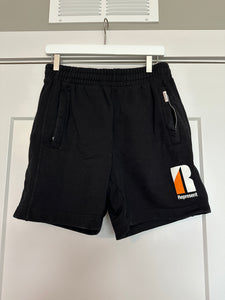 Represent Shorts White/Orange Logo Sz M