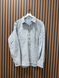 Overshirt Blue and White Dior Oblique Kasuri Cotton Denim Sz 42 (Large)