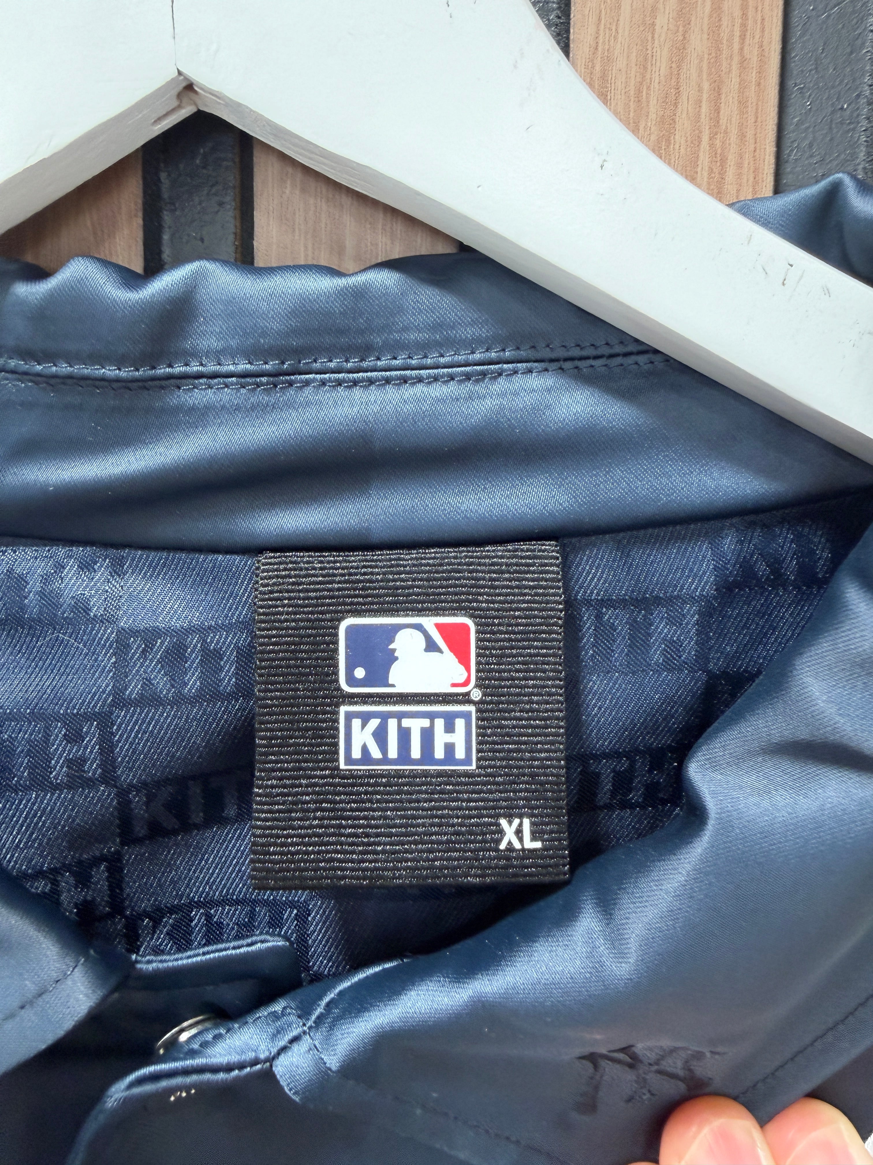 Kith For Major League Baseball New York Yankees Coaches Jacket Navy Sz XL