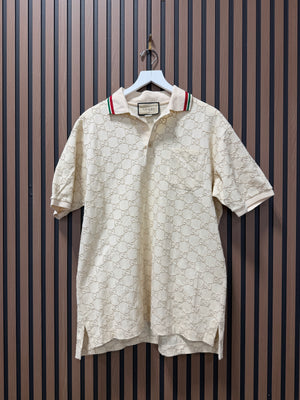 Gucci GG cotton piquet polo shirt Sz XL