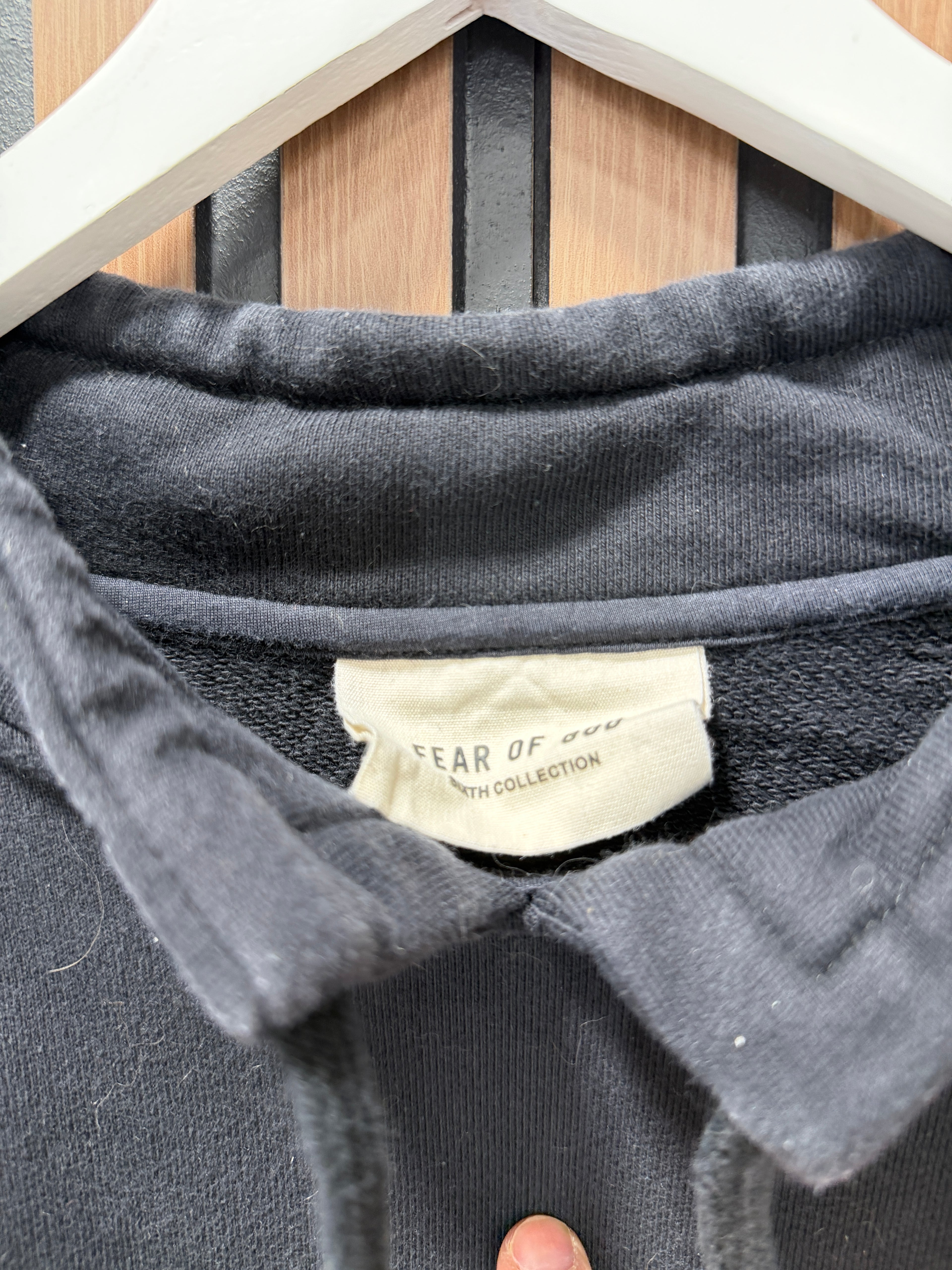 FEAR OF GOD Black/cream Everyday FG Mock Neck Pullover Sweater Sz L