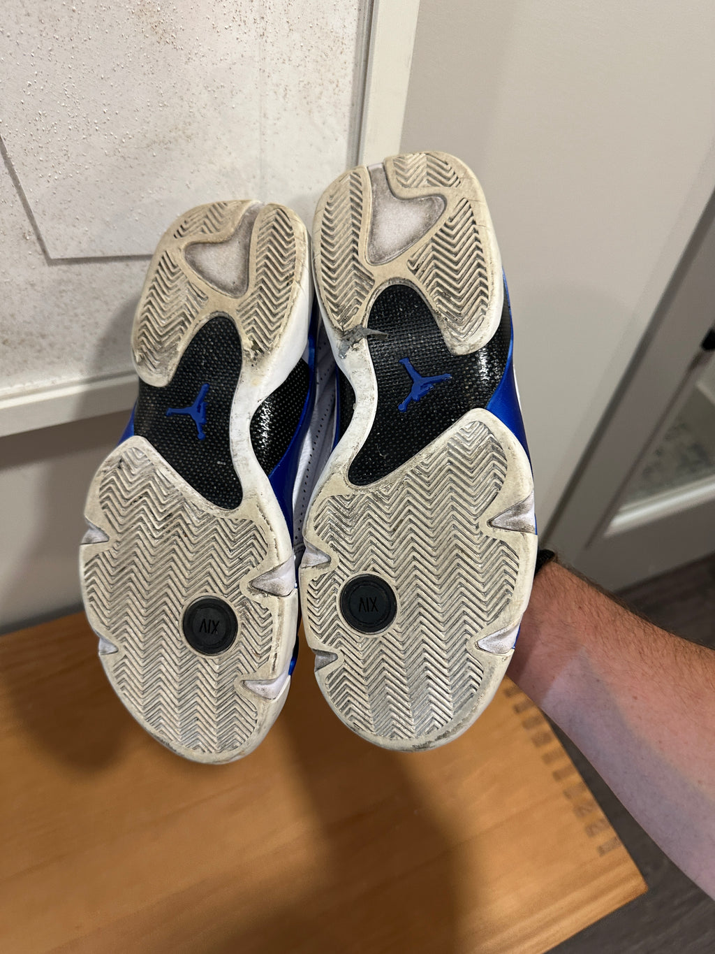 Jordan 14 Retro White Hyper Royal Sz 10