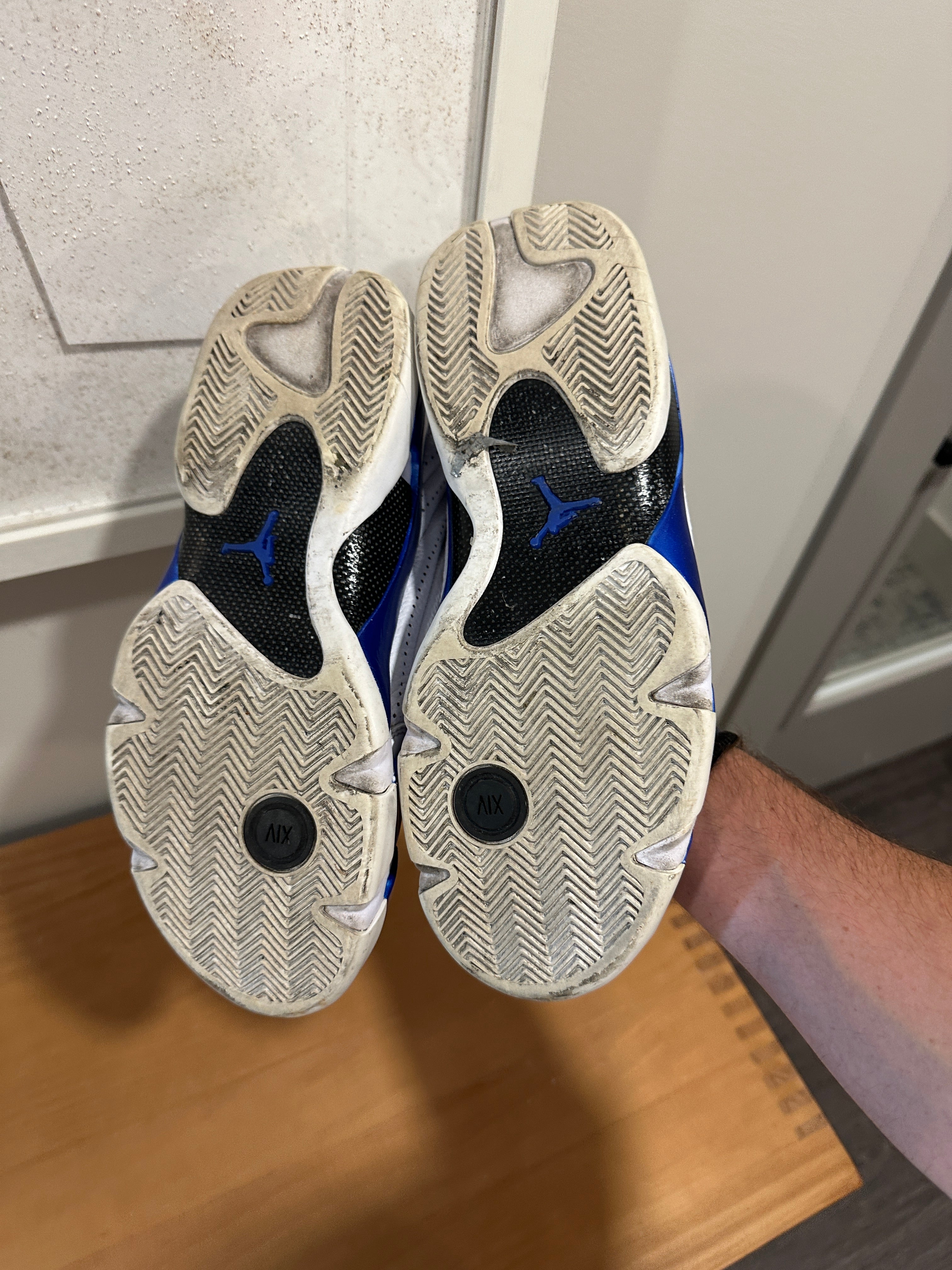 Jordan 14 Retro White Hyper Royal Sz 10