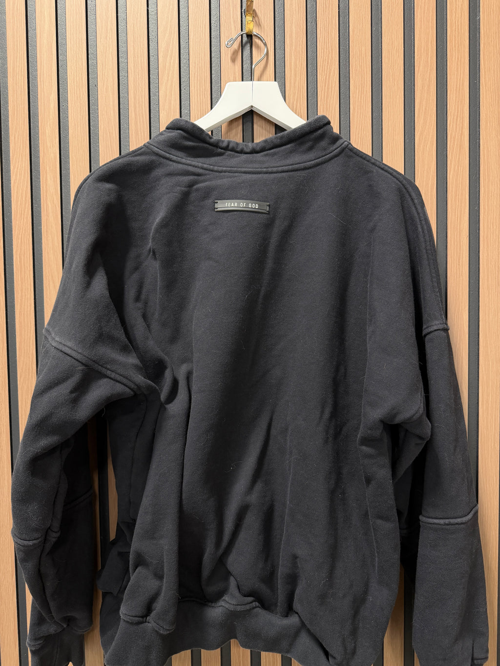 FEAR OF GOD Black/cream Everyday FG Mock Neck Pullover Sweater Sz L