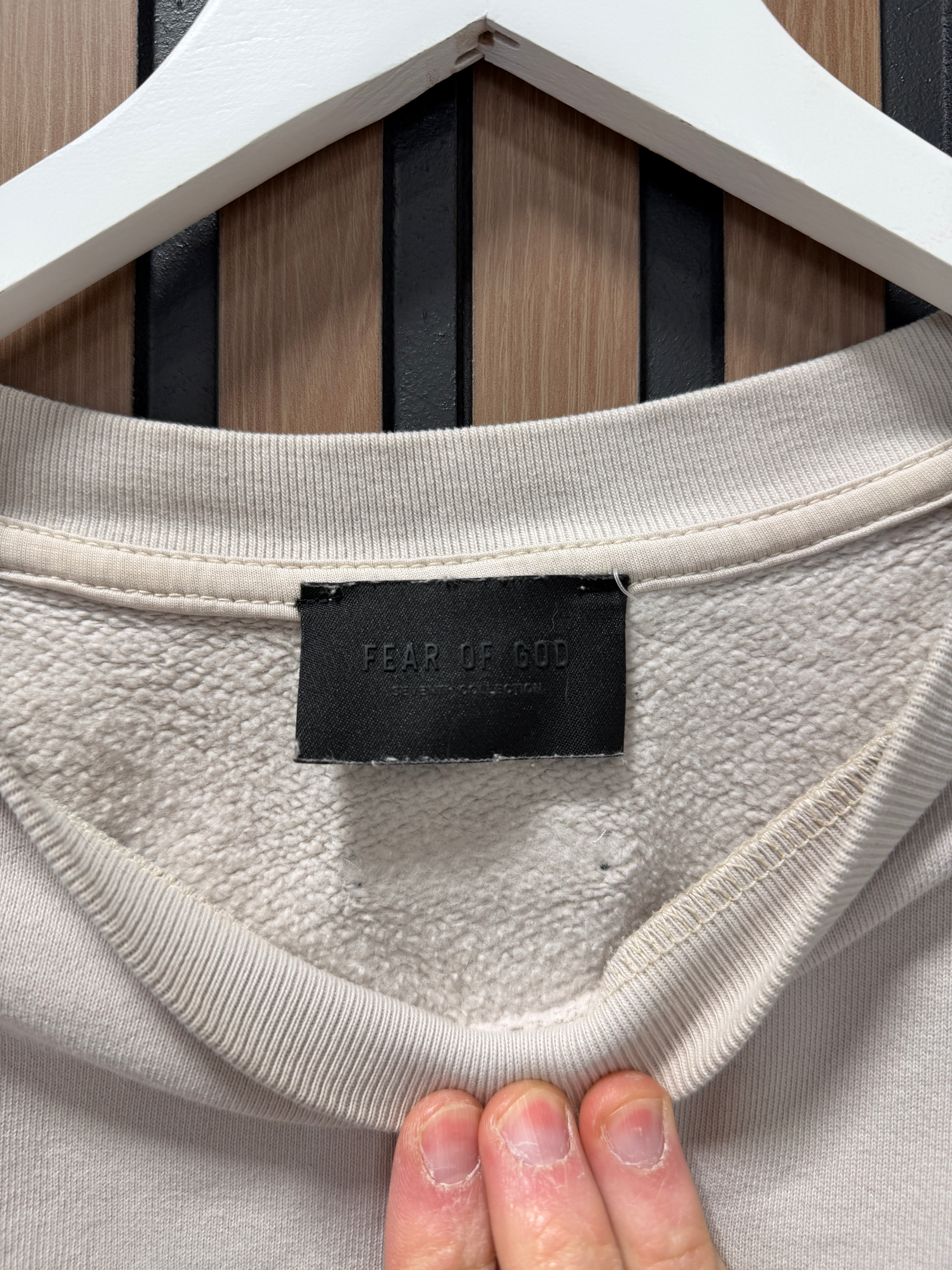 Fear of god GRAYS 7th collection 3/4 sleeve sweatshirt bone Sz M