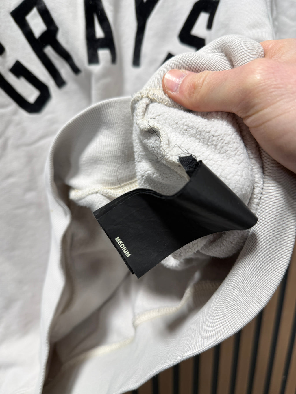 Fear of god GRAYS 7th collection 3/4 sleeve sweatshirt bone Sz M