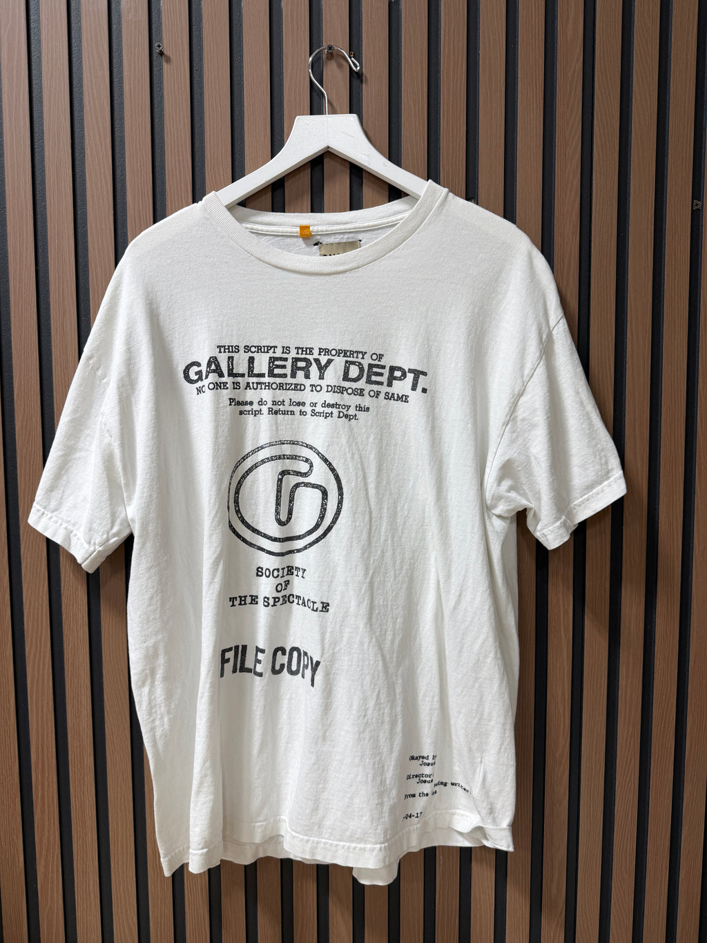Gallery Dept Society Of The Spectacle T-shirt Sz L