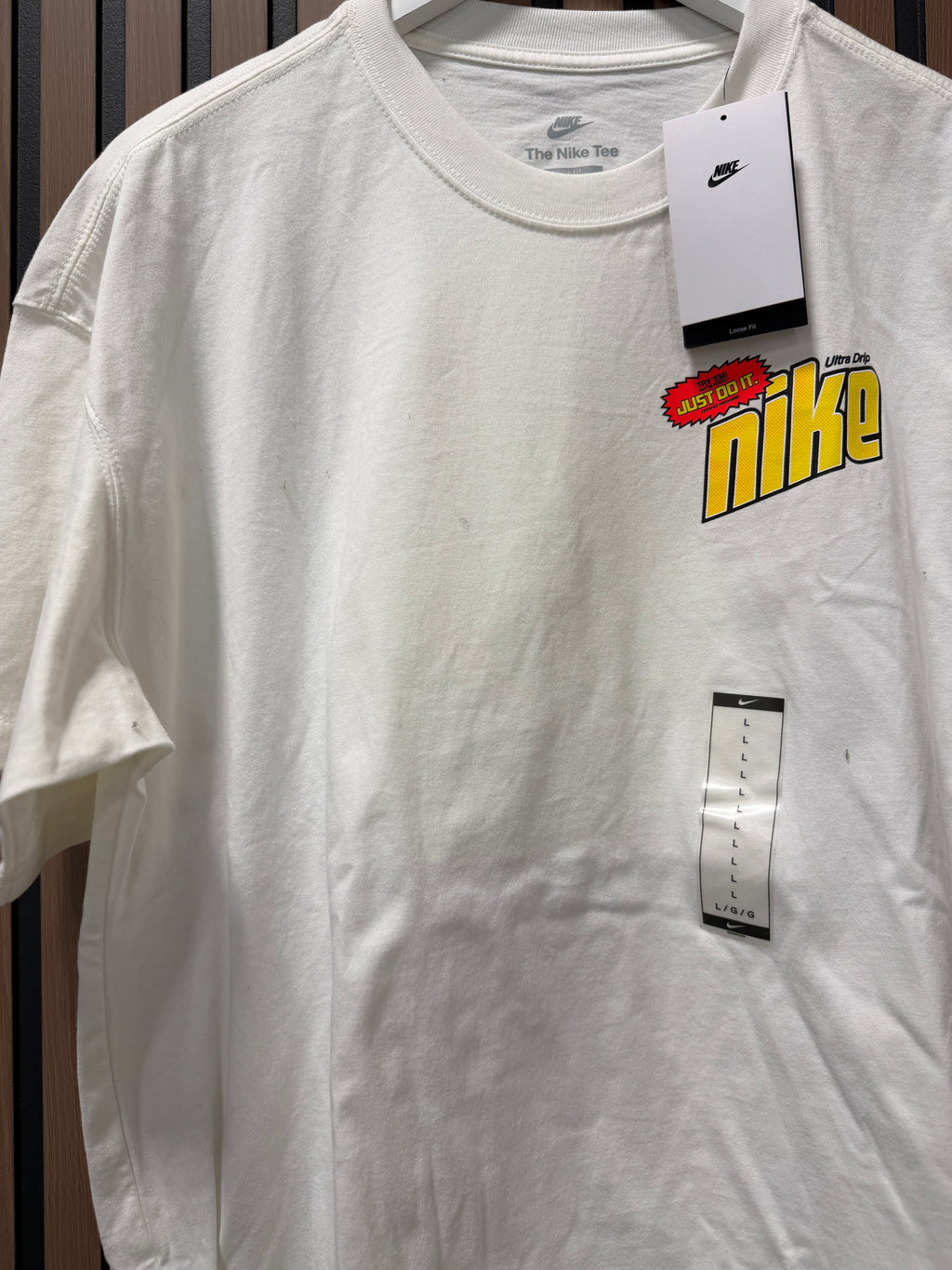 Nike Just Do It White Tshirt Sz L