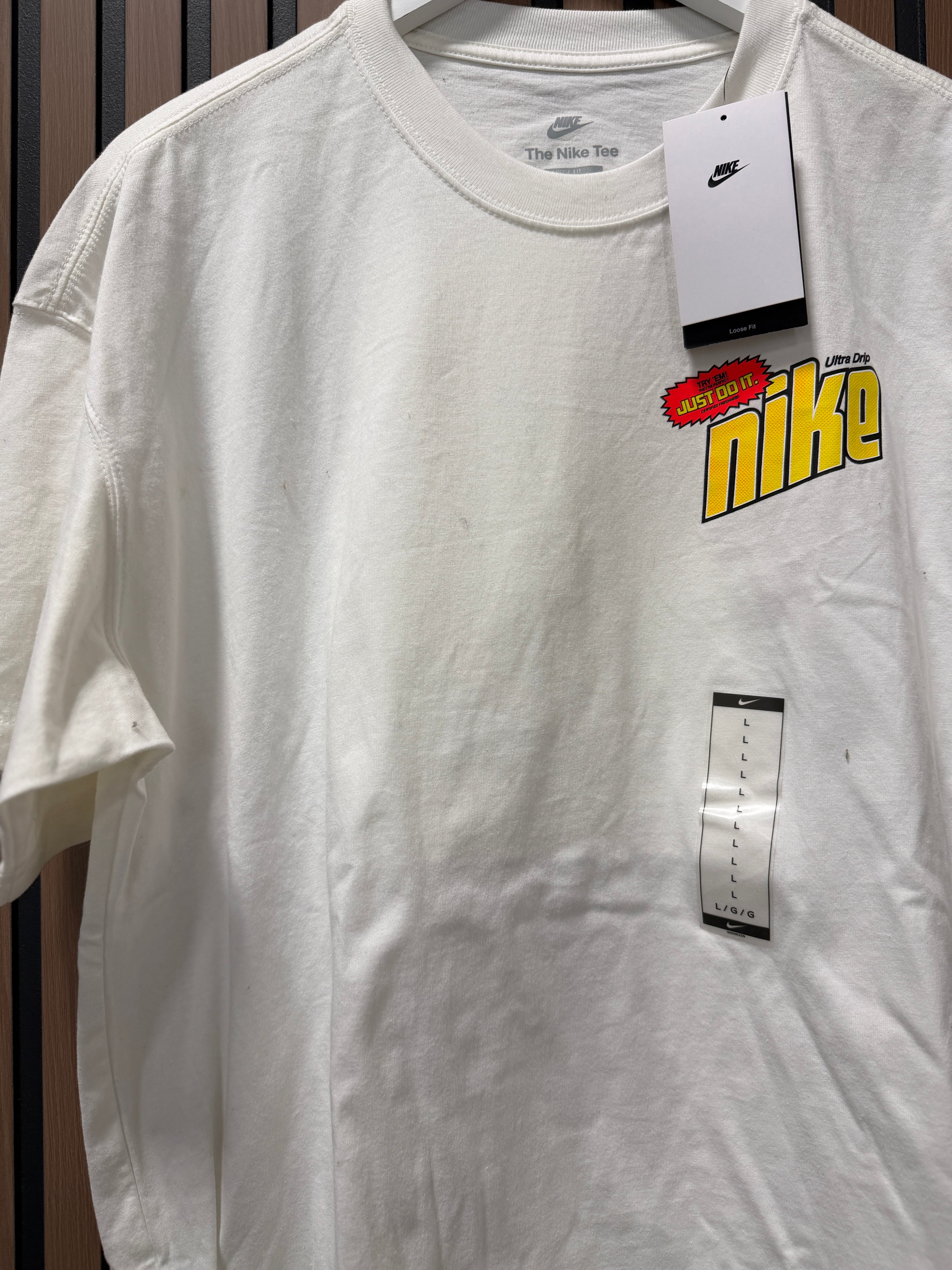Nike Just Do It White Tshirt Sz L